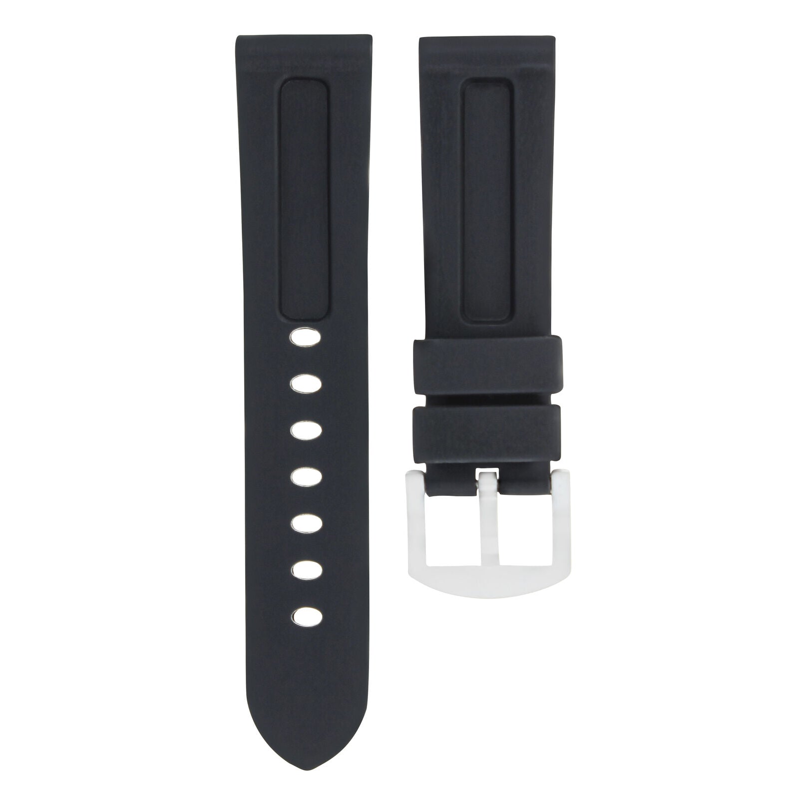 24MM WATCH BAND STRAP FOR CORUM TI BRIDGE ADMIRAL'S  SILICONE RUBBER DIVER BLACK