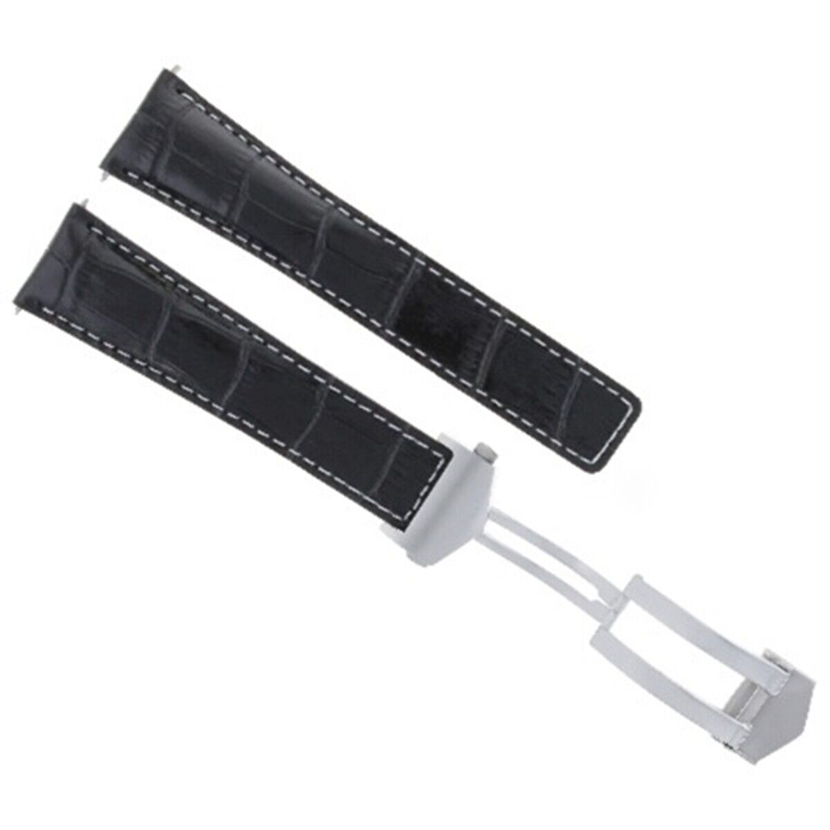 20MM LEATHER BAND STRAP FOR TAG HEUER CARRERA MONACO + DEPLOYMENT CLAS BLACK WS