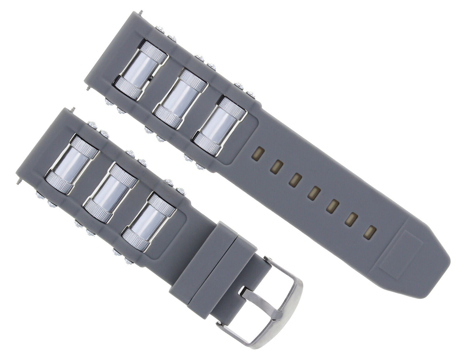 26MM RUBBER WATCH BAND STRAP FOR MENS MICHAEL KORS DIVER WATCH LIGHT GREY