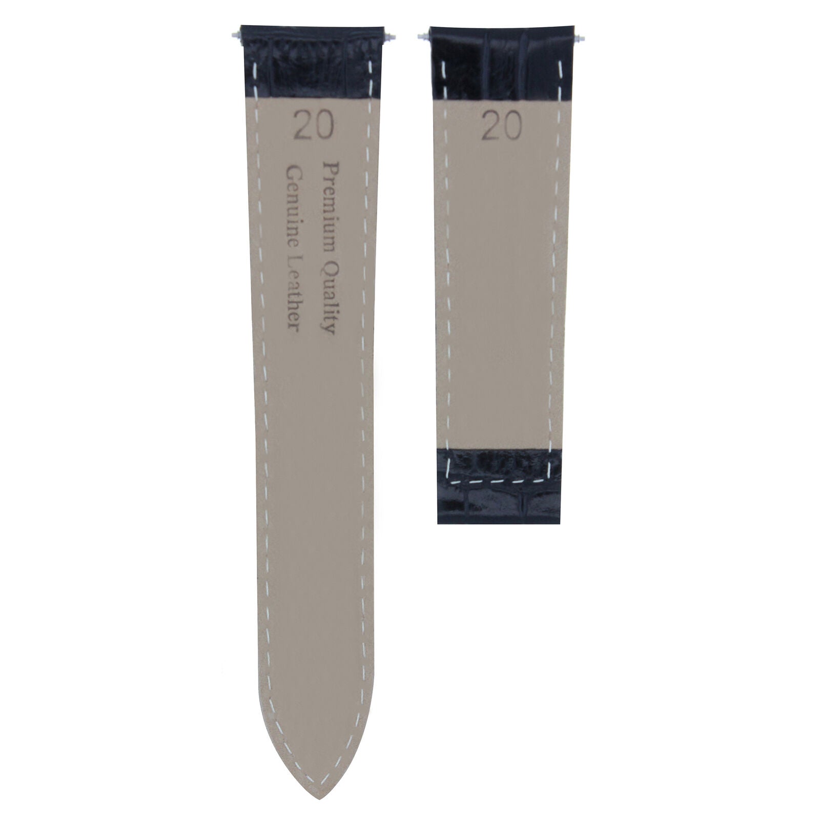 20MM LEATHER WATCH BAND STRAP CLASP FOR FIT CARTIER TANK FRANCAISE BLACK ORANGE