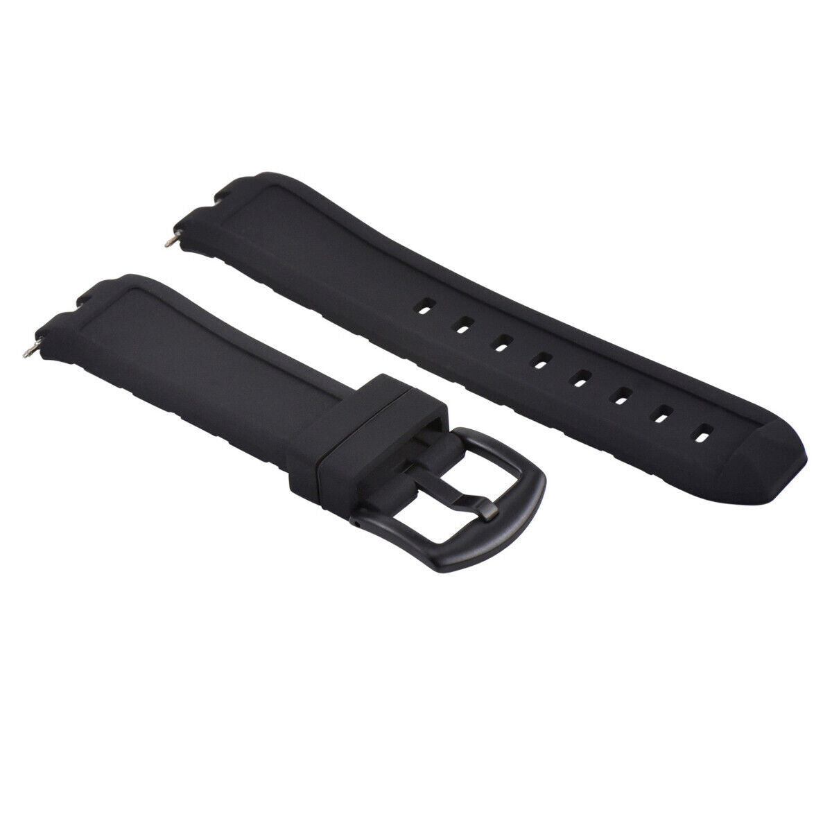 SILICONE RUBBER WATCH BAND STRAP FOR PEBBLE PVD WATCH BLACK BUCKLE BLACK