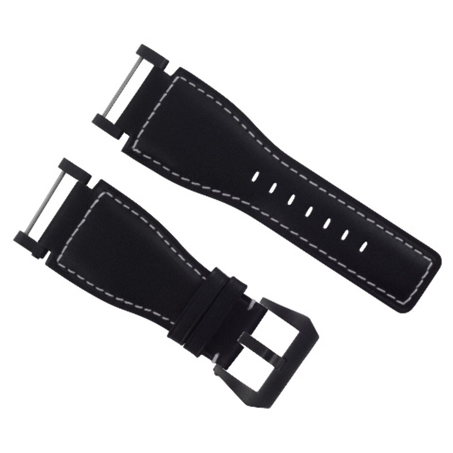 24MM SUUNTO CORE REPLACEMENT SMOOTH LEATHER WATCH BAND STRAP + BLACK PVD ADAPTER