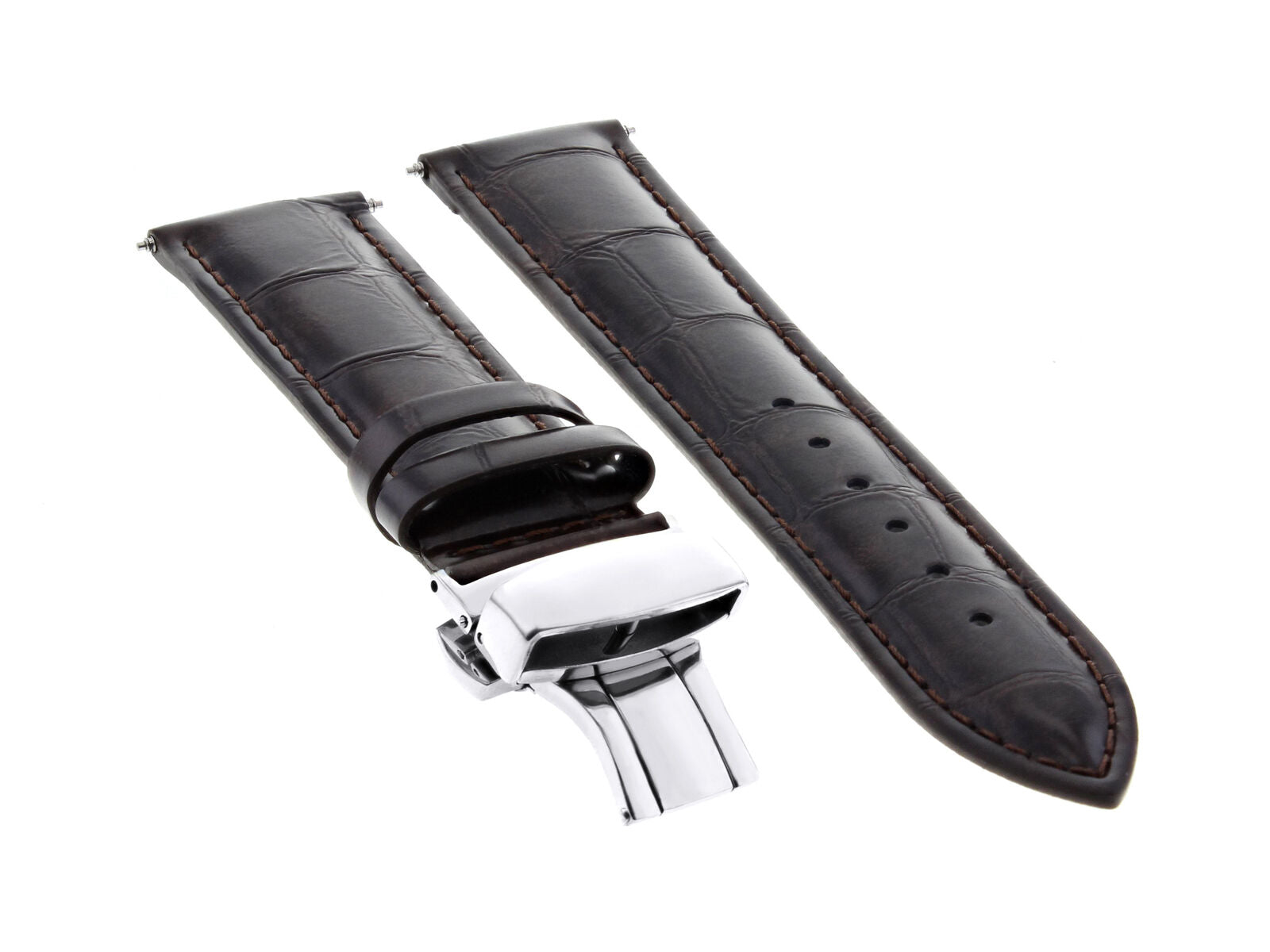 19MM LEATHER WATCH BAND STRAP CLASP FOR RAYMOND WEIL TACCOTA 5488 WATCH D/BROWN