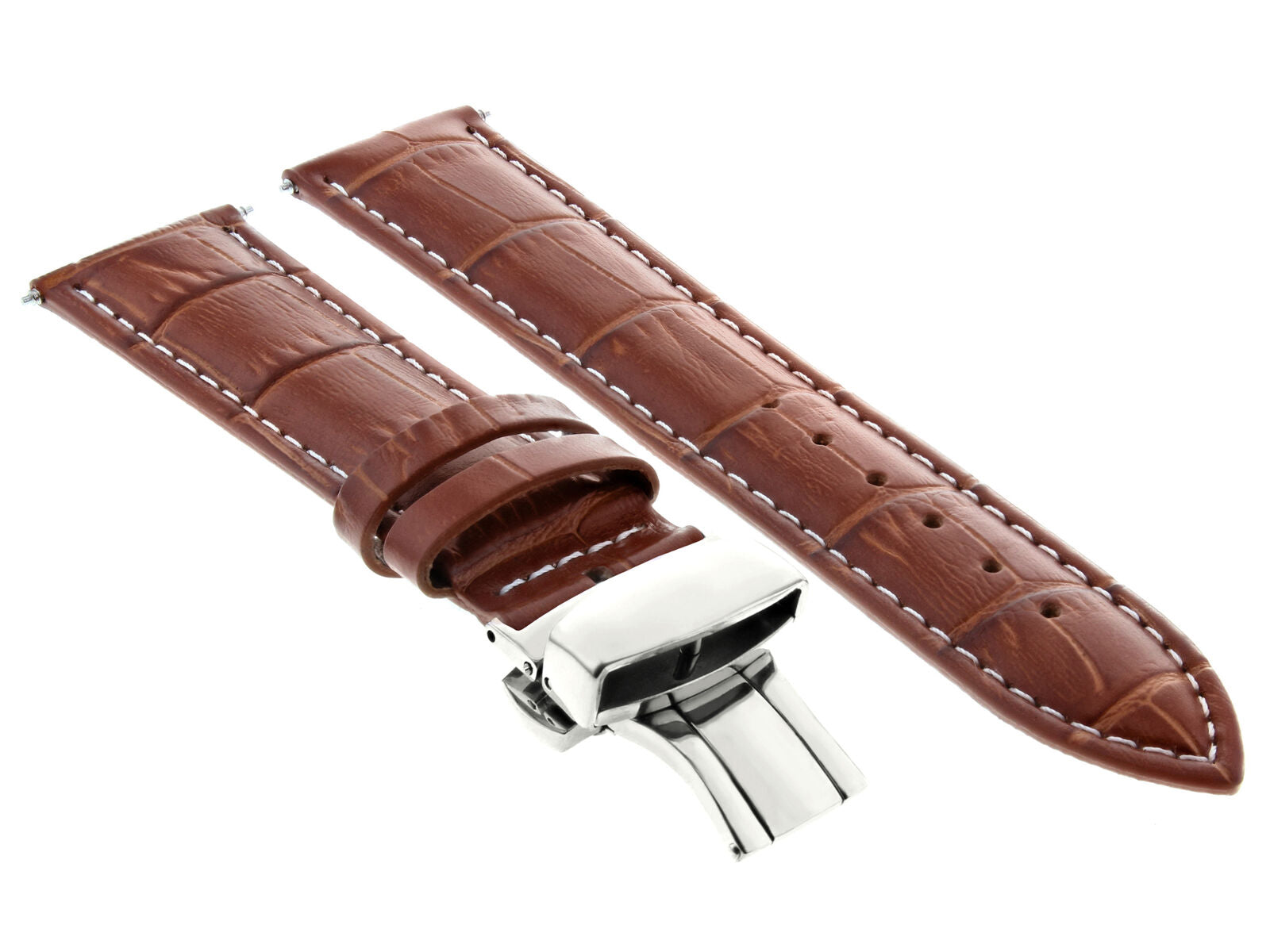 22MM LEATHER BAND STRAP DEPLOYMENT CLASP FOR ROLEX 3B