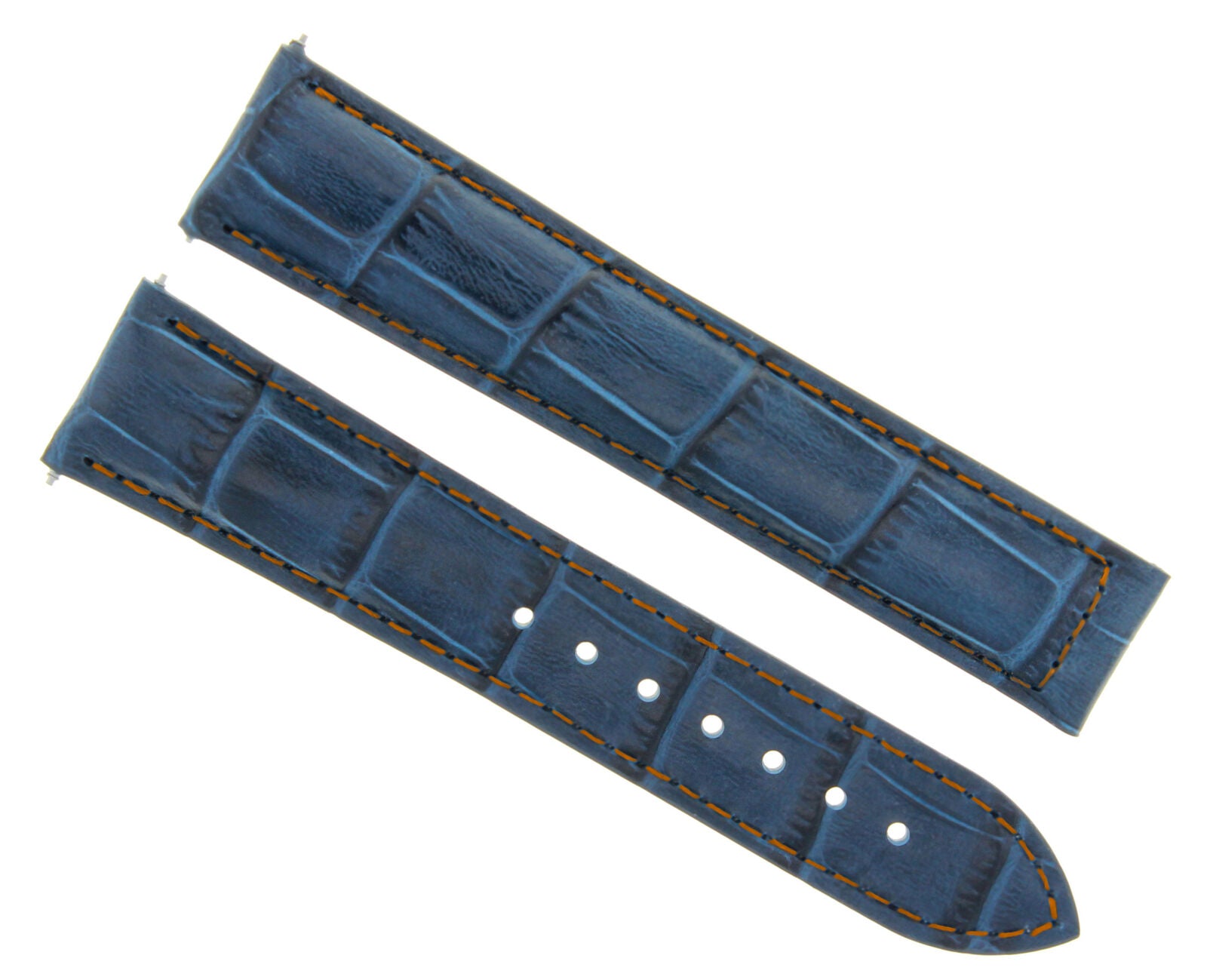 LEATHER STRAP WATCH BAND FOR 20MM OMEGA SEAMASTER PLANET OCEAN WATCH BLUE OS
