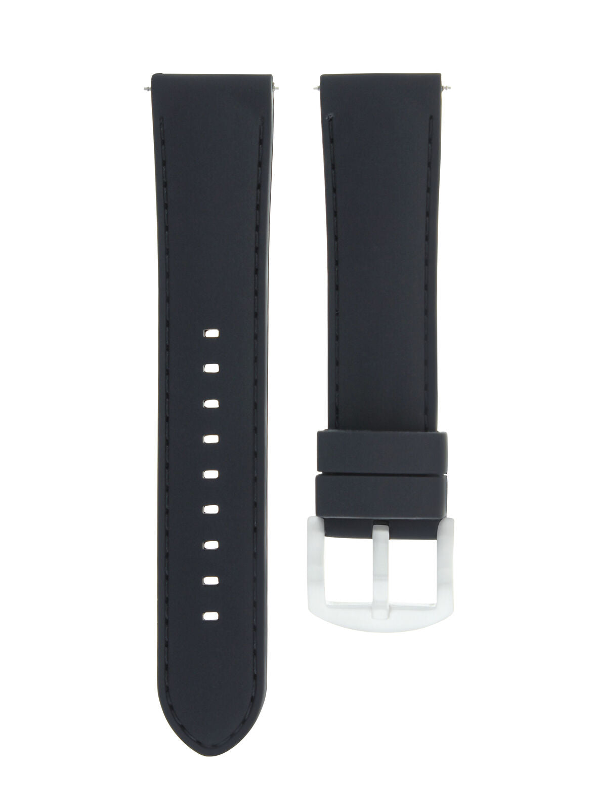 22MM RUBBER WATCH BAND STRAP FOR CORUM TI BRIDGE DUAL WINDER WATCH BLACK