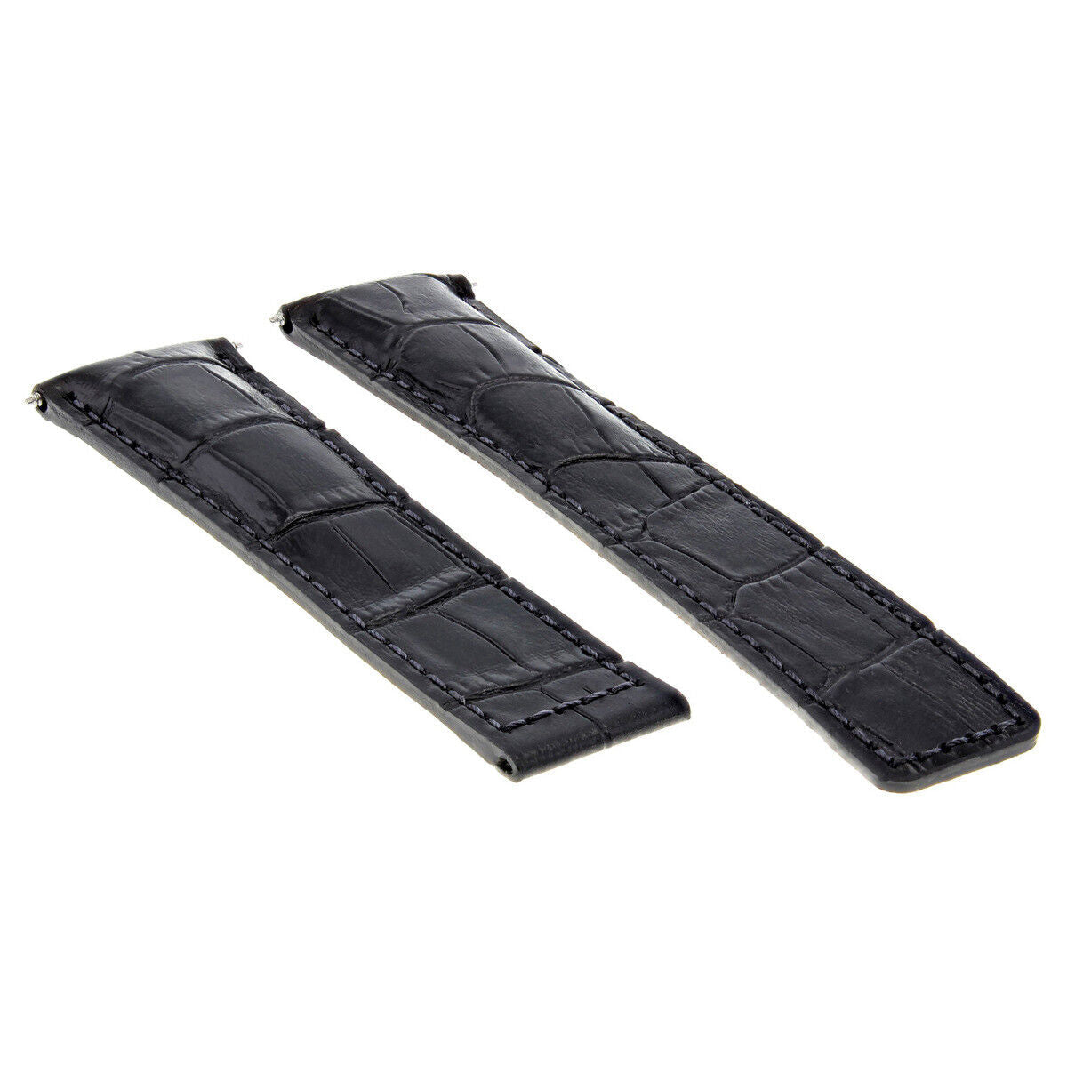 22MM LEATHER WATCH BAND STRAP CLASP FOR TAG HEUER CARERRA MONACO 3TC - BLACK