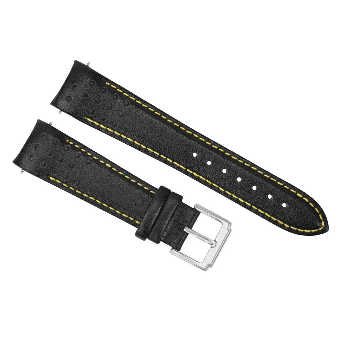 21MM CURVED END LEATHER WATCH BAND STRAP FOR SEIKO SNAE75 SCJC043 7T62-OKVO YELL