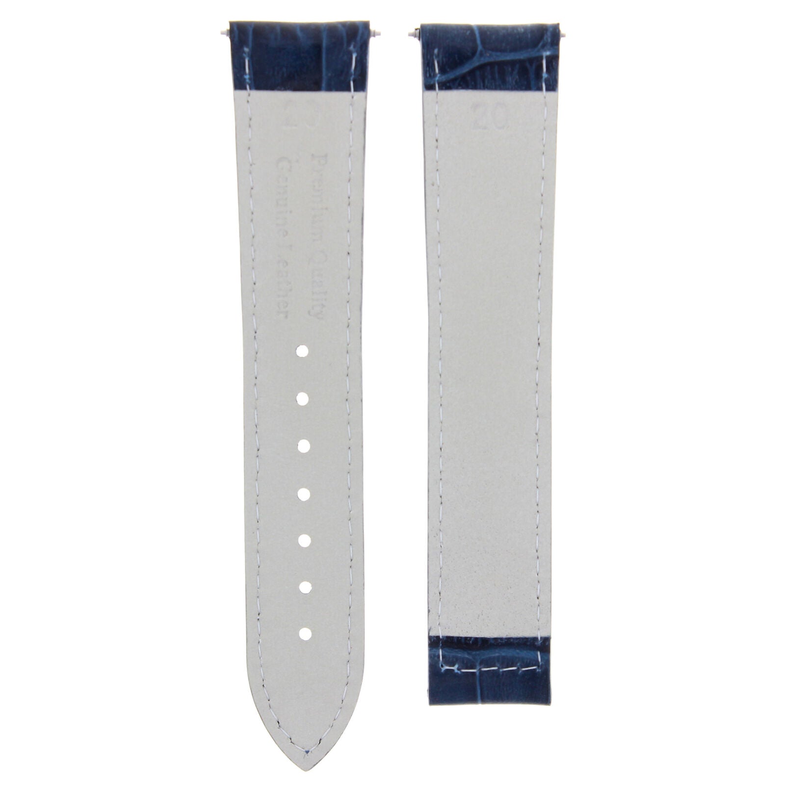 LEATHER STRAP WATCH BAND FOR 20MM OMEGA SEAMASTER PLANET OCEAN WATCH BLUE OS
