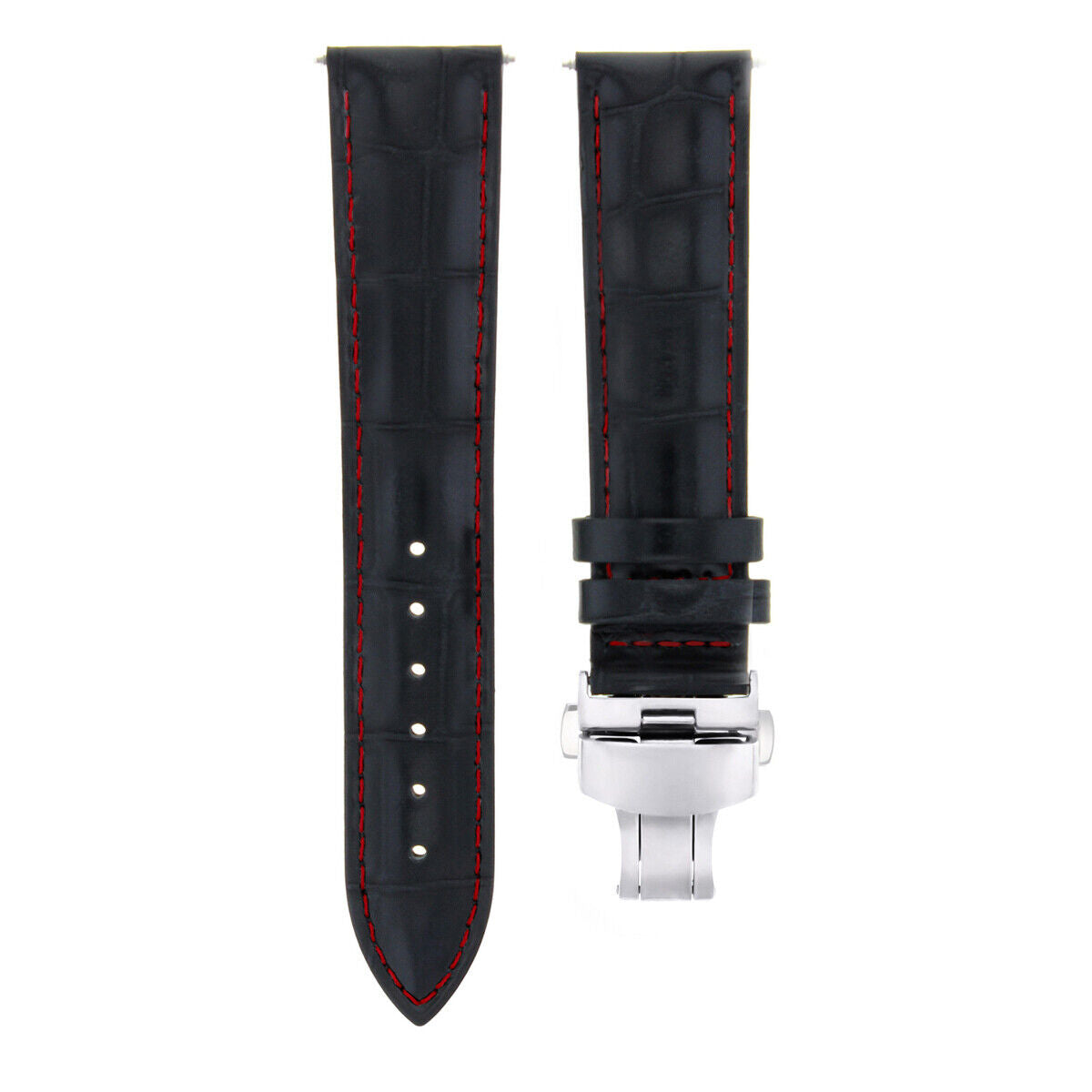 LEATHER BAND WATCH STRAP DEPLOYMENT CLASP FOR BLANCPAIN 2B - 18MM