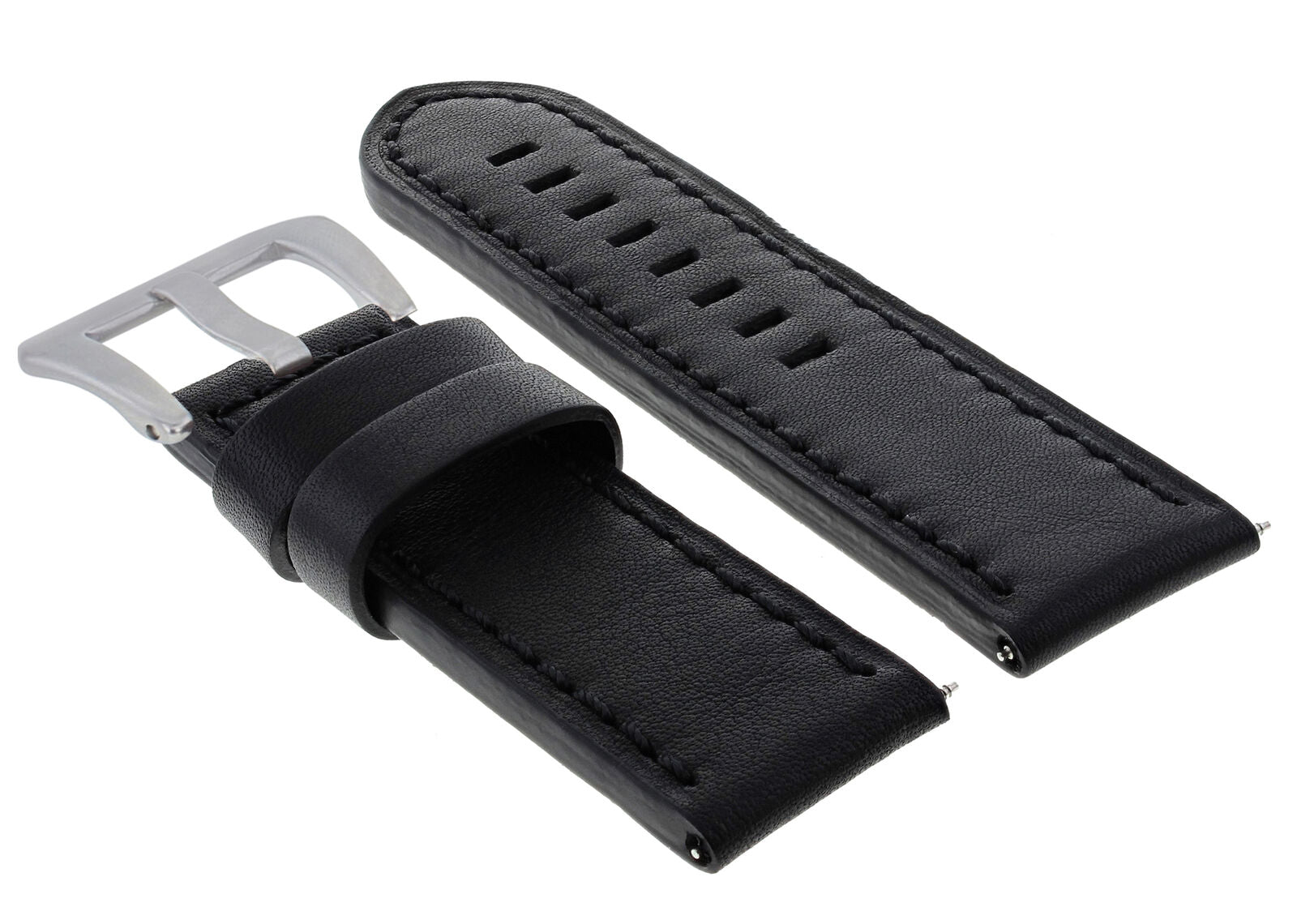 22MM COW LEATHER WATCH BAND STRAP FOR ANONIMO WATCH TOP QUALITY BLACK