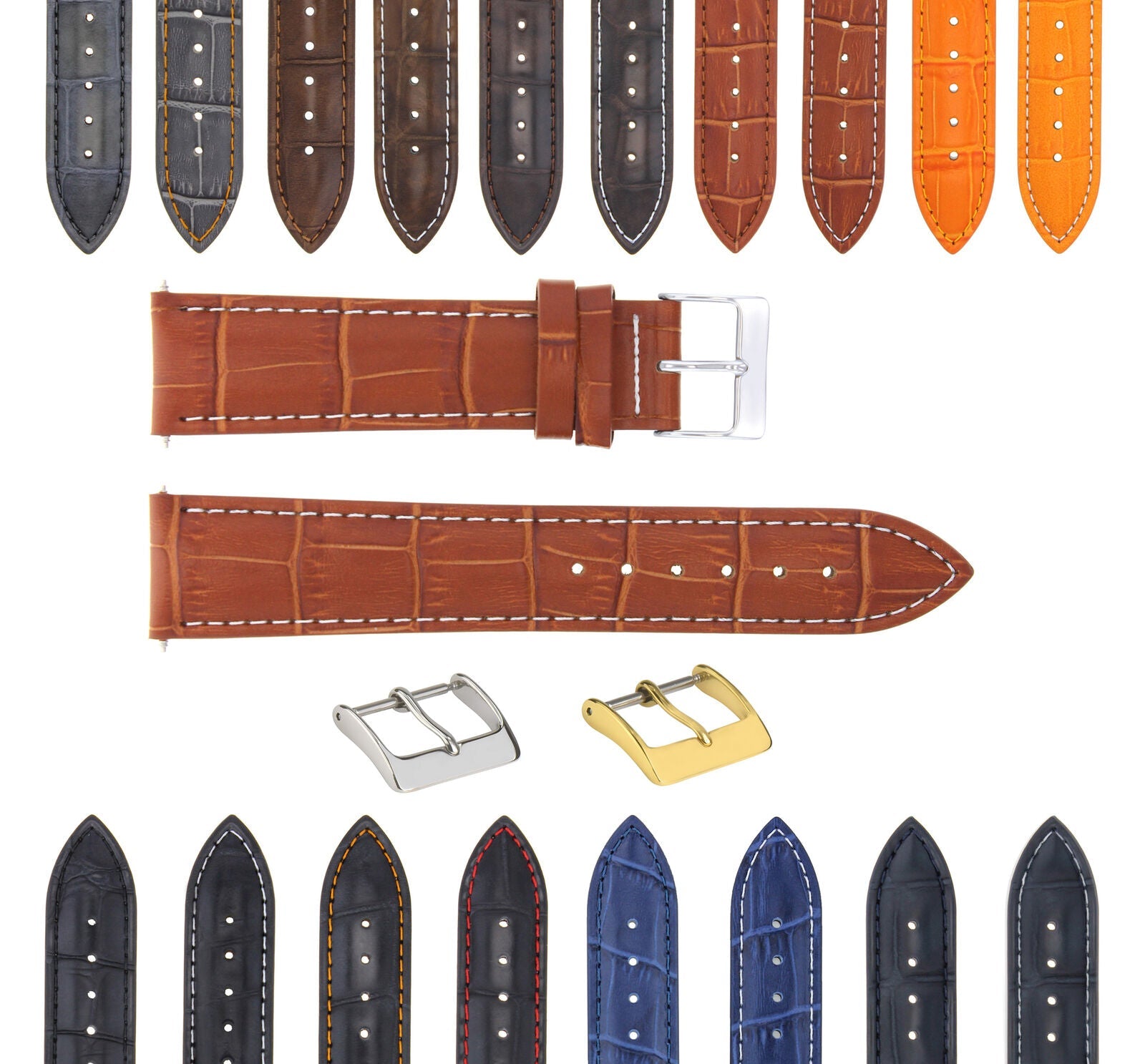 LEATHER WATCH BAND STRAP FOR WATCH FITS ANY BRAND - 24 MM