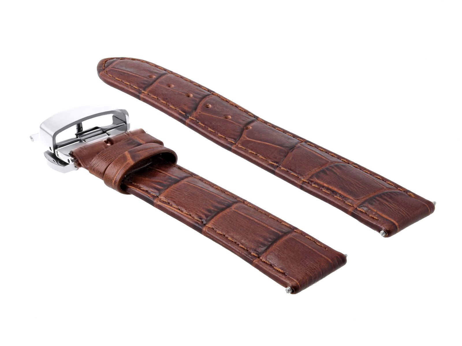 20MM LEATHER WATCH STRAP BAND FOR OMEGA SEAMASTER PLANET OCEAN DE VILLE L/BROWN