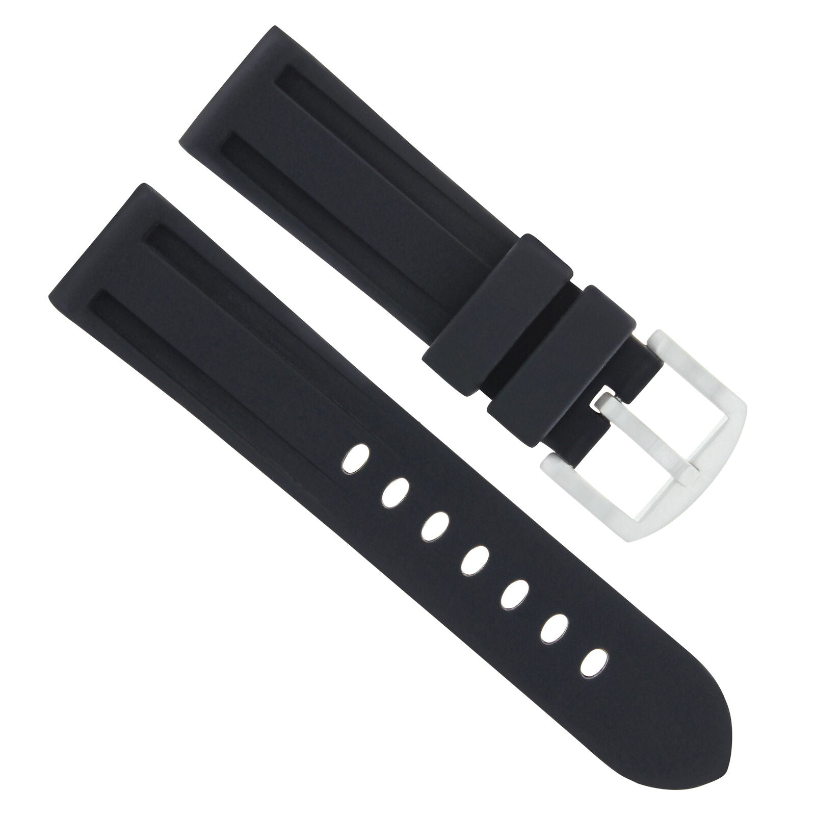 24MM WATCH BAND STRAP FOR CORUM TI BRIDGE ADMIRAL'S  SILICONE RUBBER DIVER BLACK