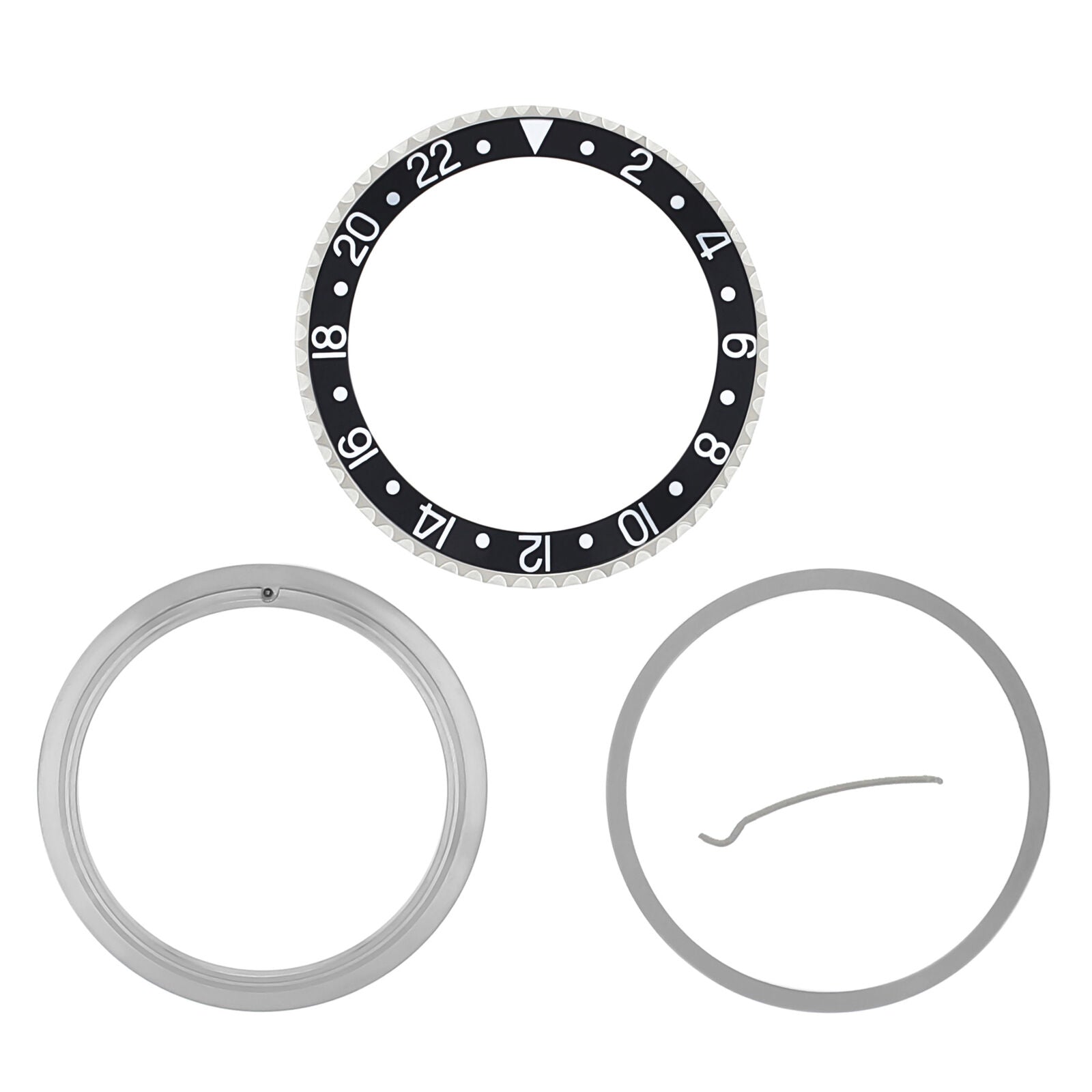 RETAINING + BEZEL+ INSERT FOR ROLEX NEW GMT 16700 16710 16713 16718 16760 BLACK