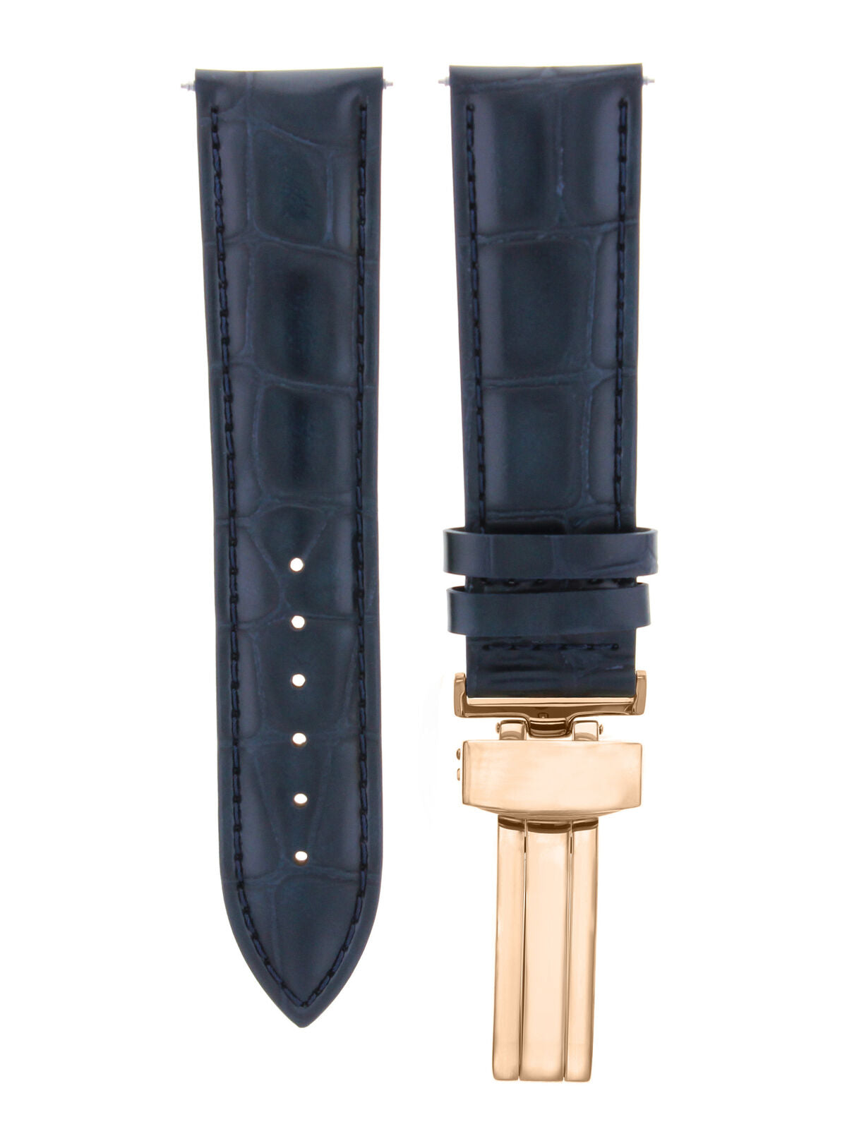 LEATHER WATCH BAND STRAP FOR CITIZEN CLASP ROSE BLACK - 20MM
