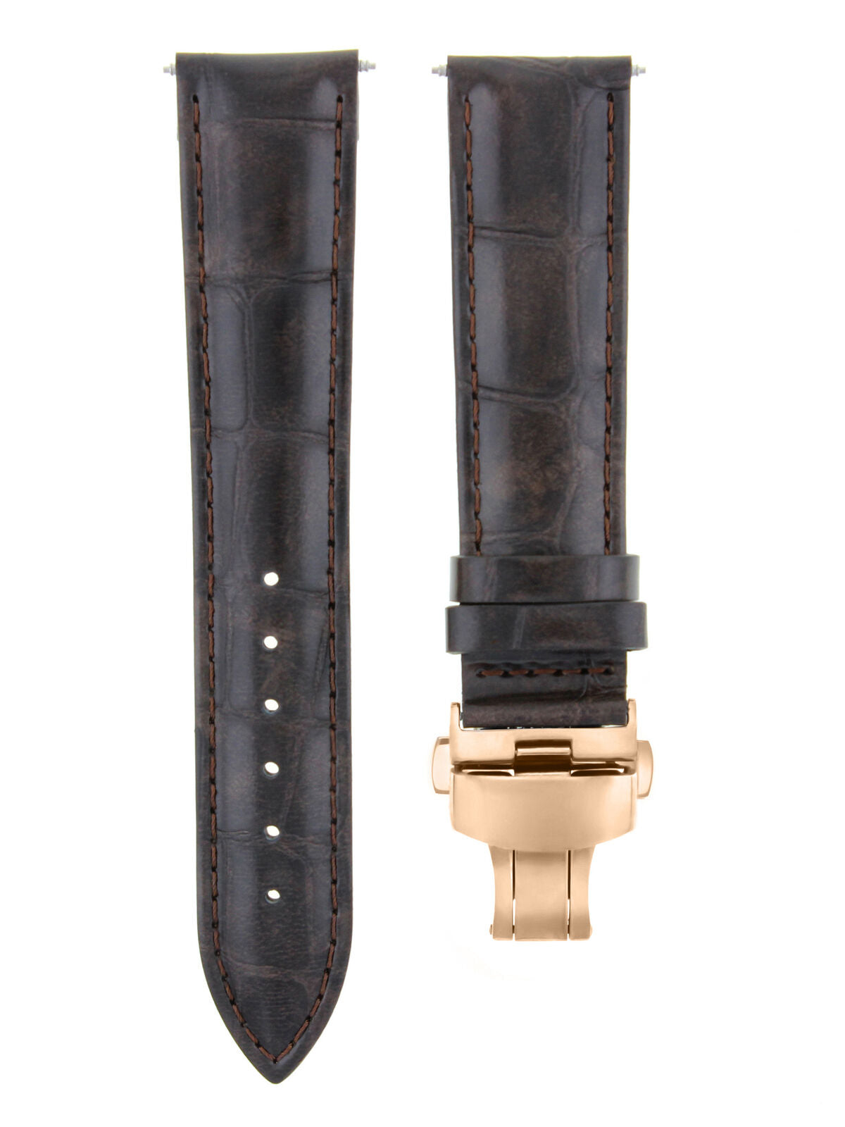 LEATHER WATCH BAND STRAP FOR CITIZEN CLASP ROSE BLACK - 21MM