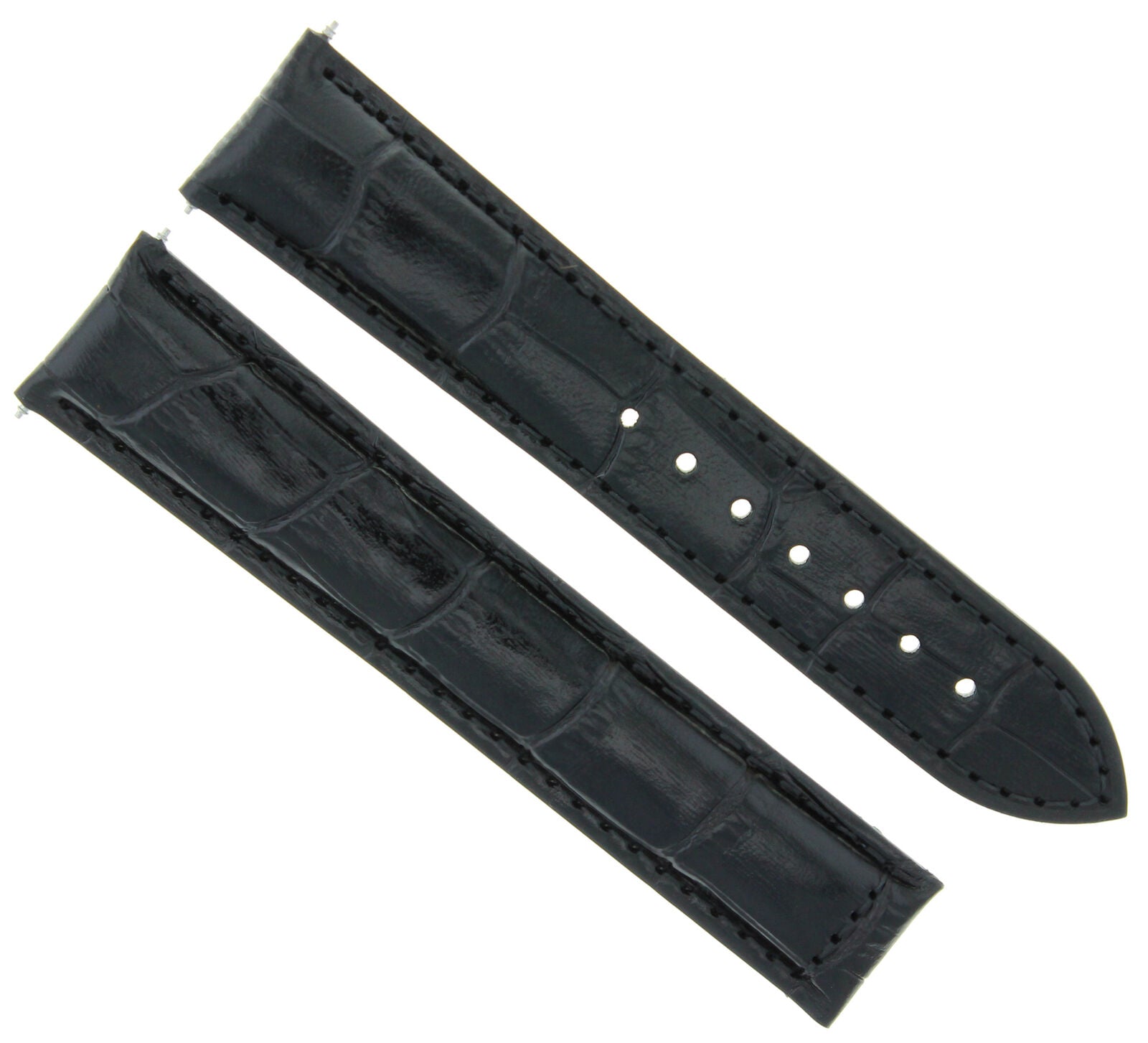 LEATHER STRAP WATCH BAND DEPLOYMENT FOR 20MM 41MM OMEGA SEAMASTER PLANET BLACK