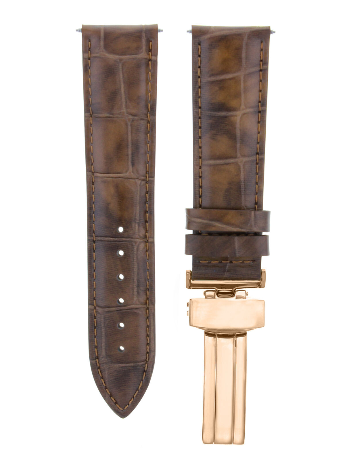 LEATHER WATCH BAND STRAP FOR CITIZEN CLASP ROSE BLACK - 20MM