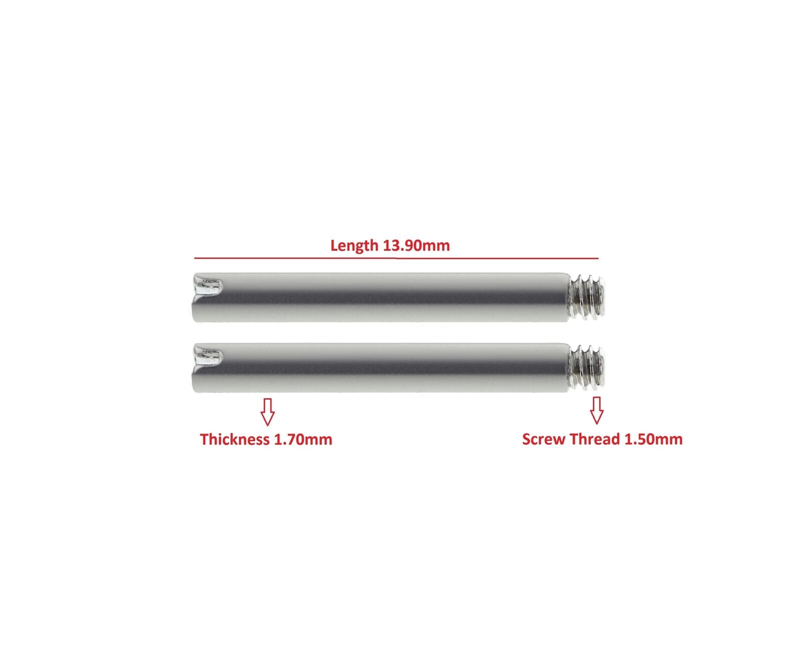 2 - 13.90MM SCREW FOR ROLEX SUBMARINER, GMT, DATEJUST WATCH 20MM LUG OYSTER BAND