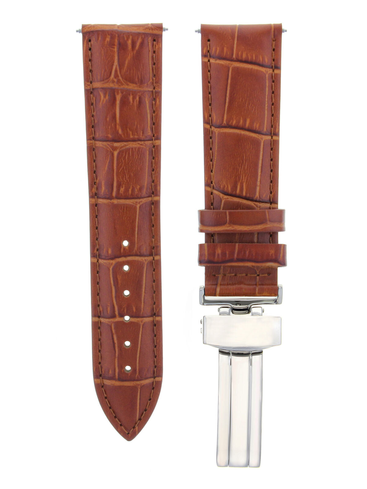 LEATHER BAND STRAP DEPLOYMENT CLASP FOR TISSOT PRC200 20MM