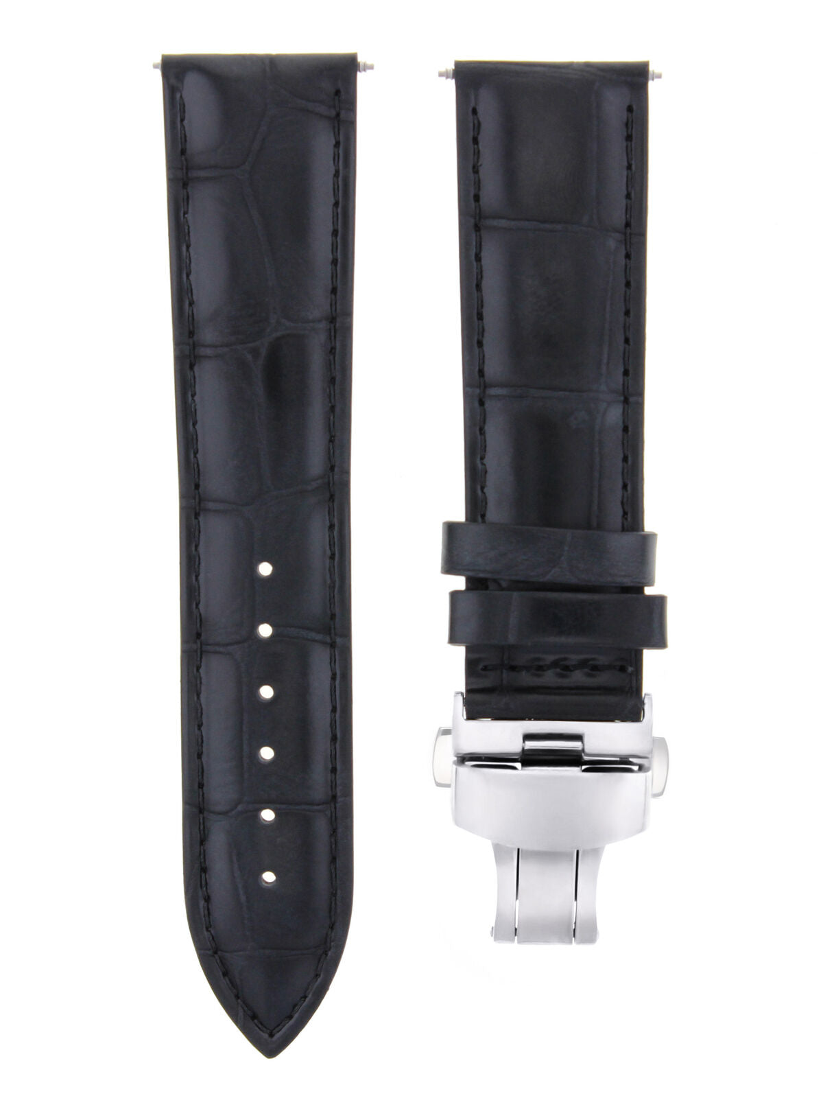 LEATHER WATCH BAND STRAP FOR TISSOT DEPLOYMENT CLASP - 20 MM