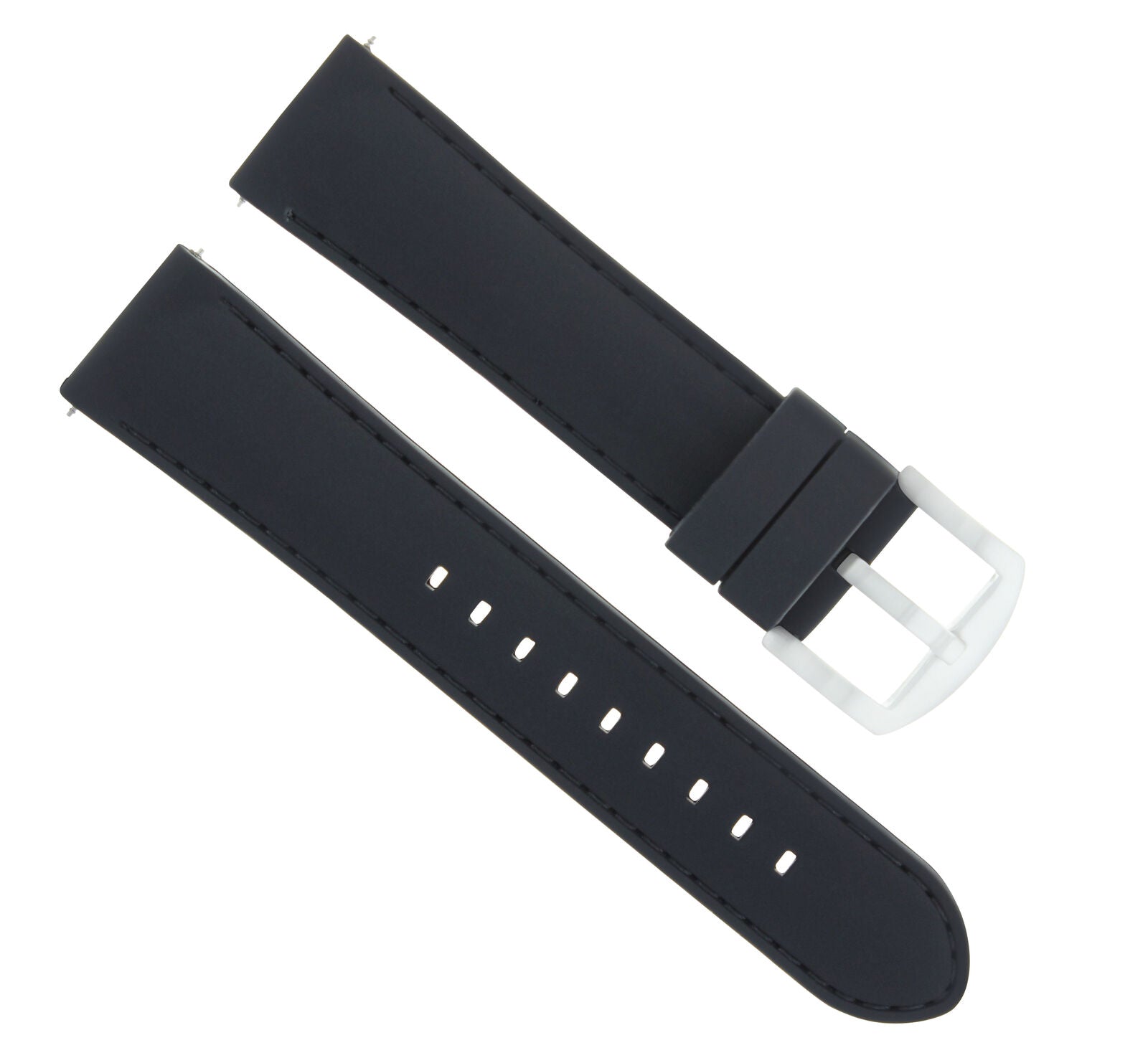 22MM RUBBER WATCH BAND STRAP FOR CORUM TI BRIDGE DUAL WINDER WATCH BLACK