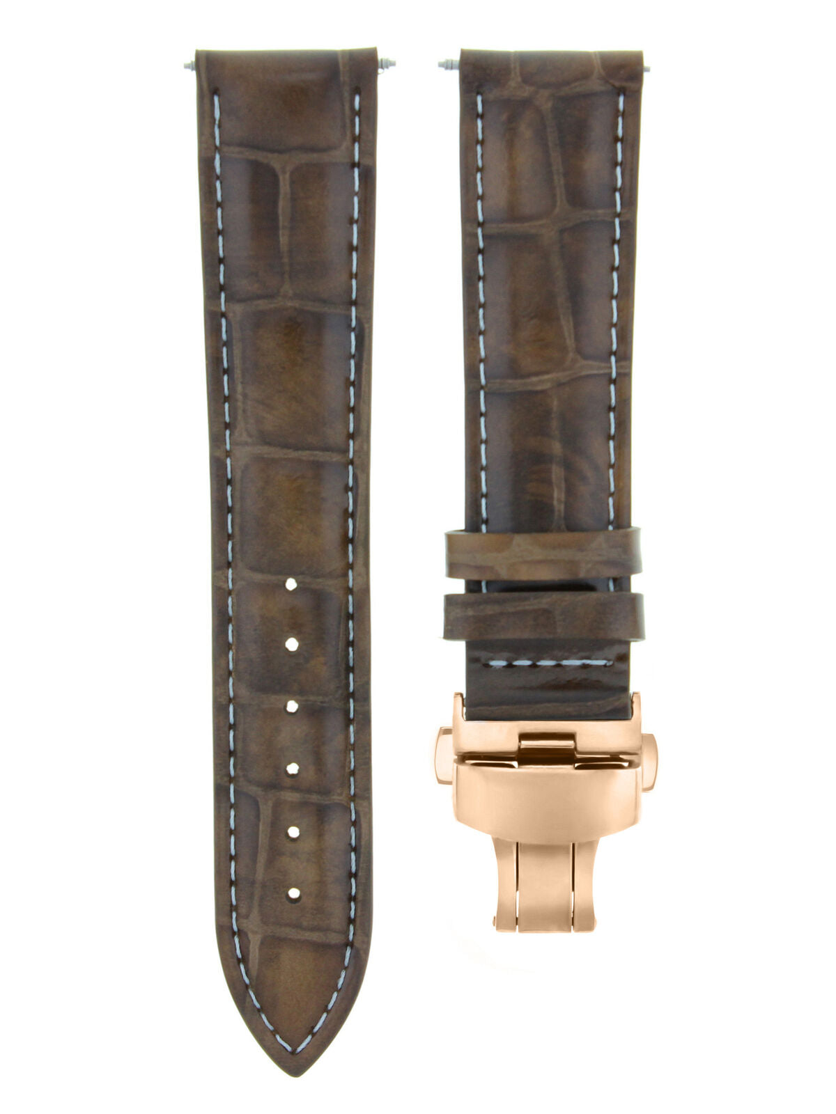 LEATHER WATCH BAND STRAP FOR CITIZEN CLASP ROSE BLACK - 21MM