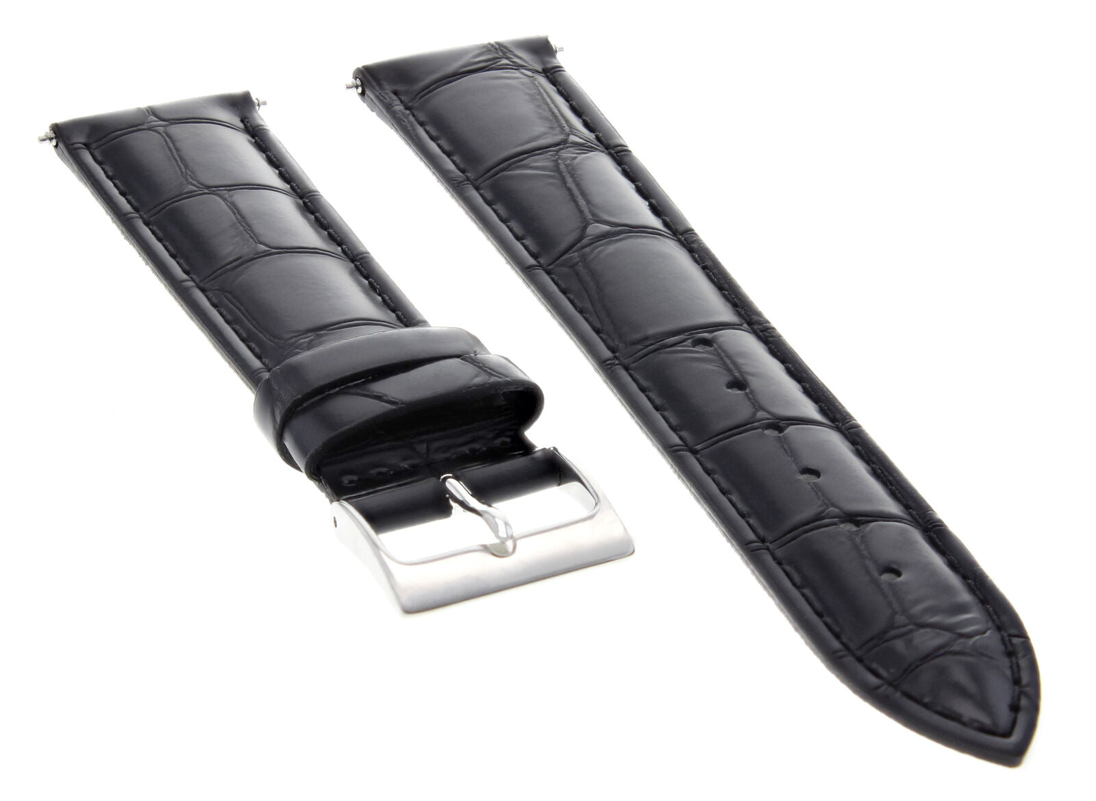 24MM LEATHER WATCH STRAP BAND BRACELET FOR MENS ORIS WATCH BLACK