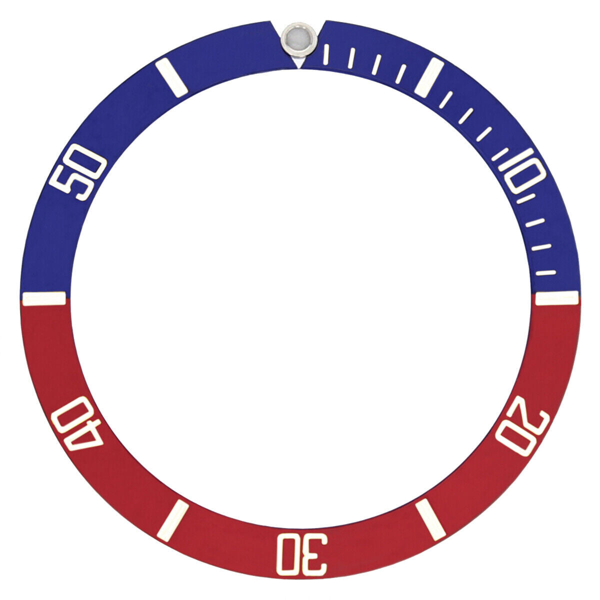 REPLACEMENT BEZEL INSERT RED/BLUE/PEPSI FOR WATCH 37.60MM X 30.70MM