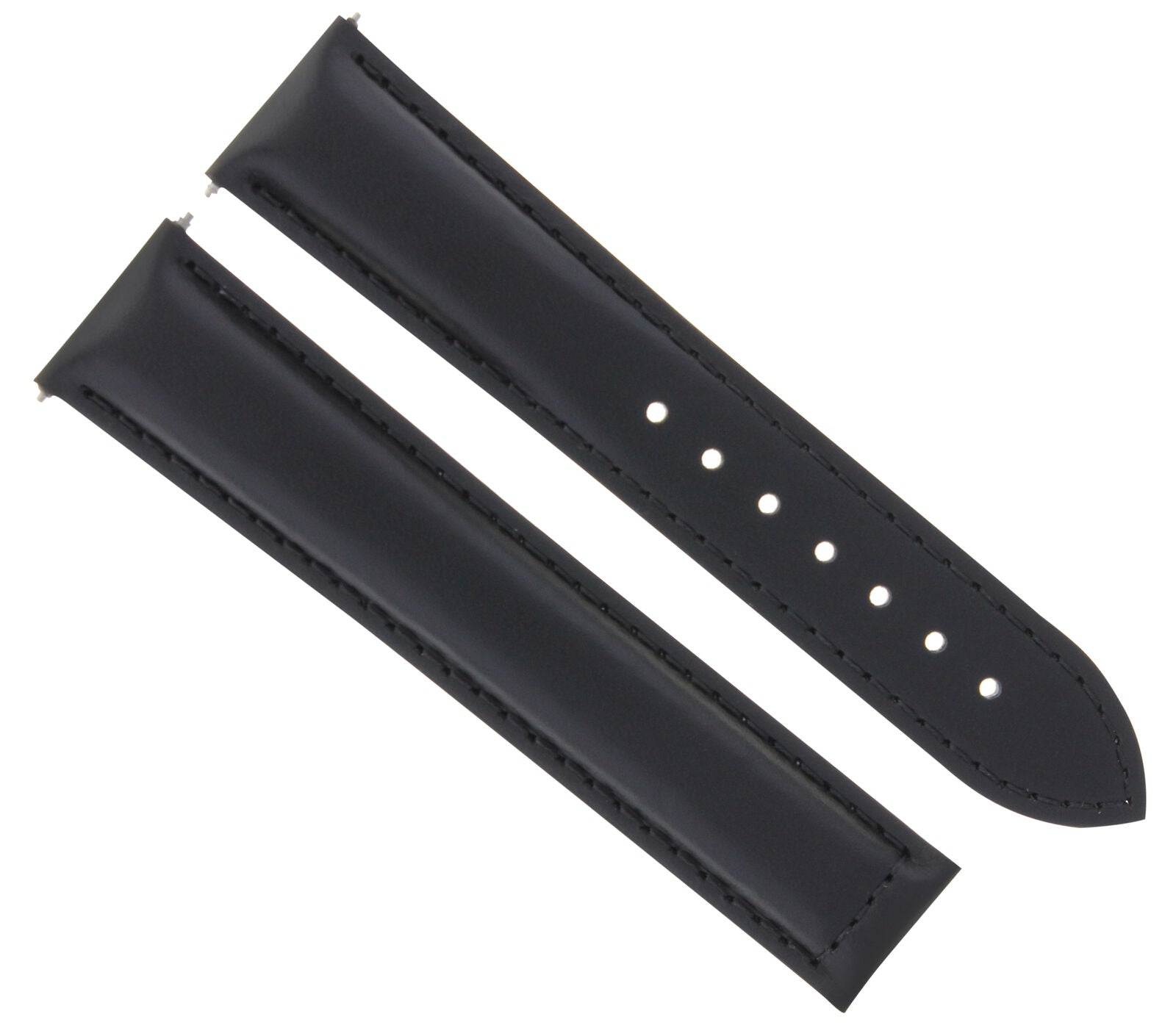 22/18MM LEATHER STRAP WATCH BAND CLASP FOR OMEGA SEAMASTER PLANET WATCH BLACK