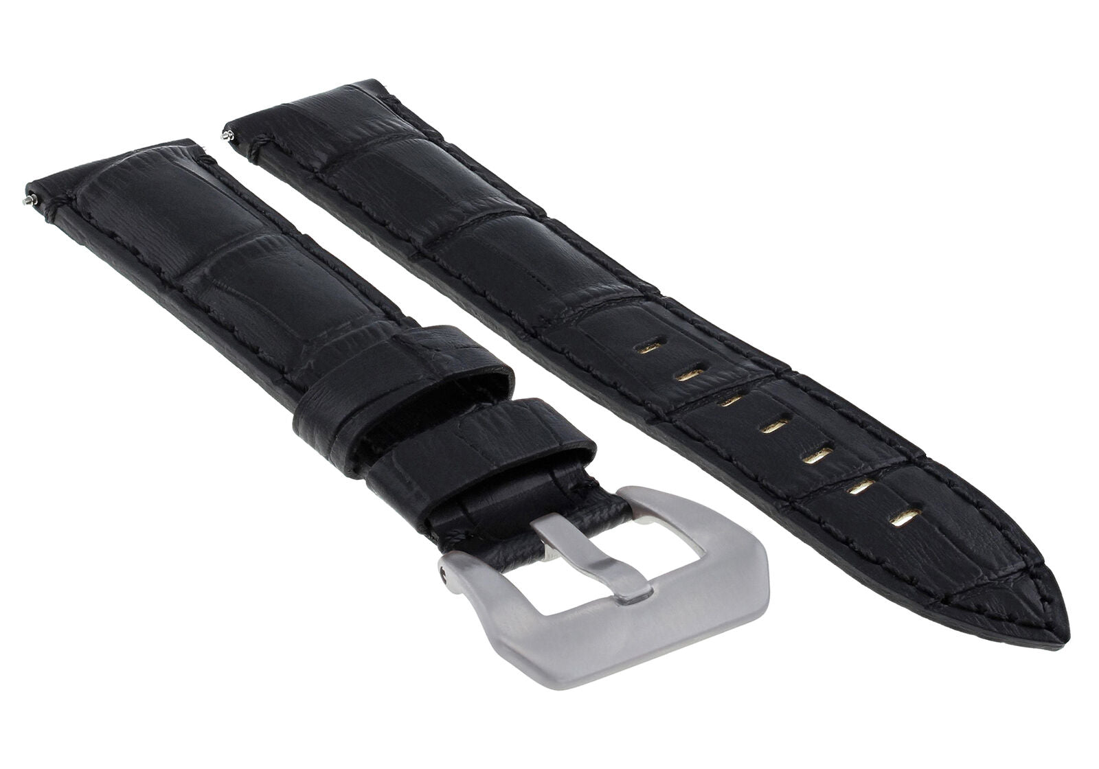 22MM GENUINE LEATHER WATCH BAND STRAP FOR ANONIMO SAILOR WATCH BLACK