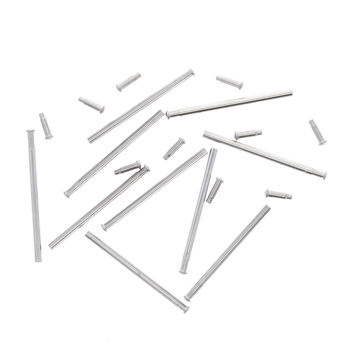 10 SET 20MM TUBE FRICTION PINS FOR FIXING MENS WATCH BAND CLASP STEEL