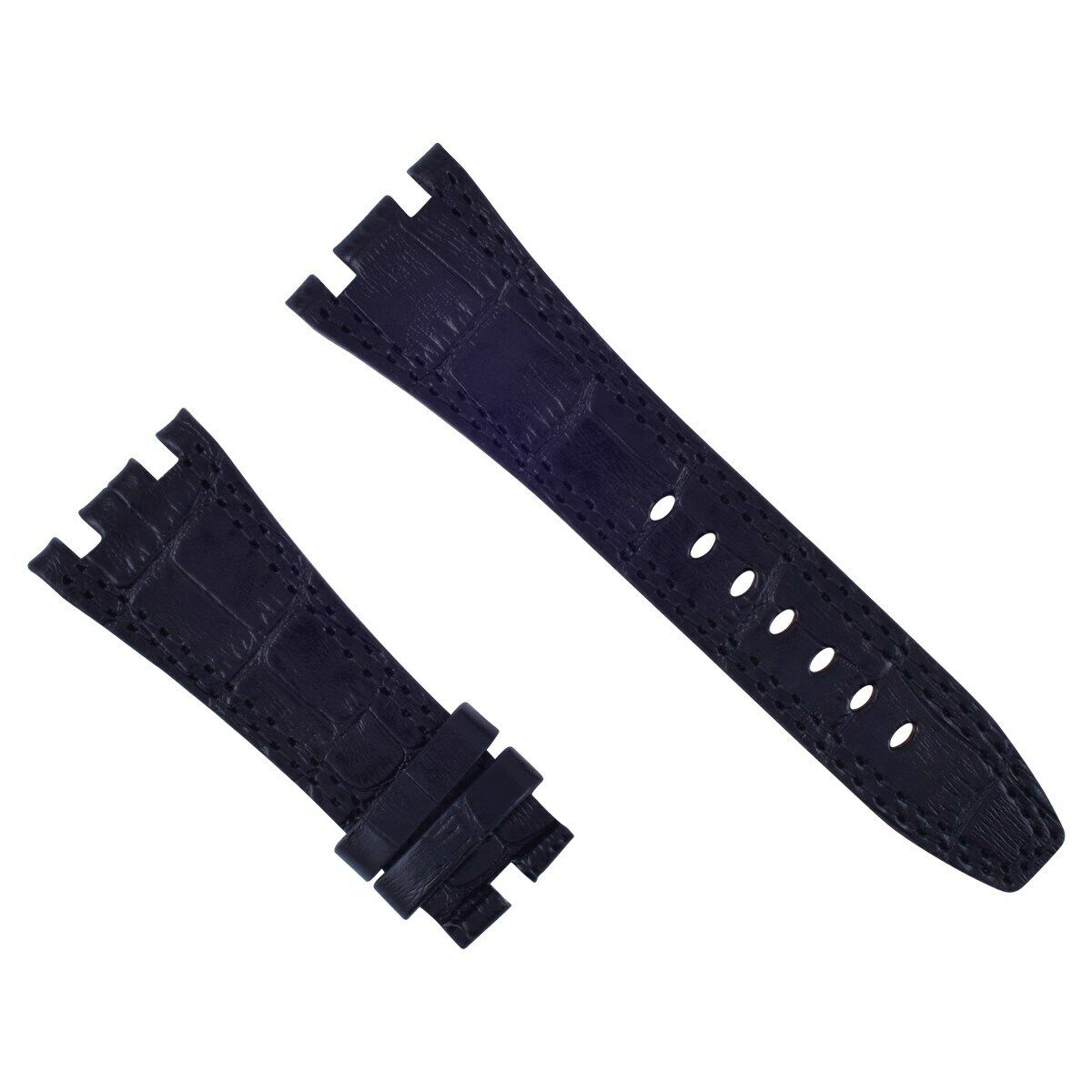 28MM AP LEATHER BAND STRAP FOR 42MM AUDEMARS PIGUET ROYAL OAK OFFSHORE BLACK