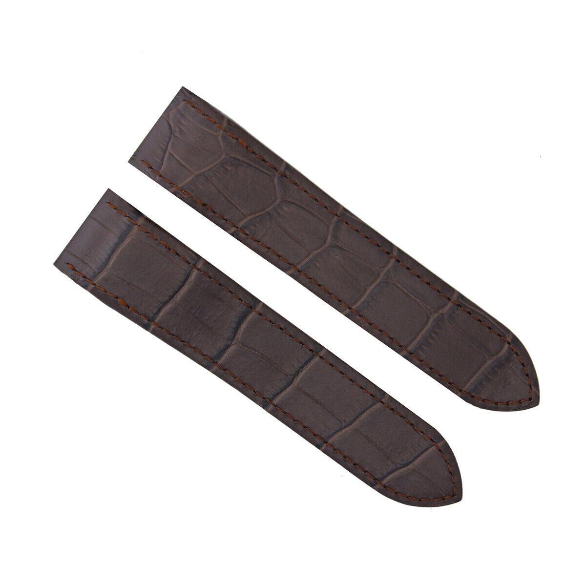 23MM LEATHER BAND ALLIGATOR GRAIN STRAP FOR 38MM CARTIER SANTOS 100 LARGE BROWN