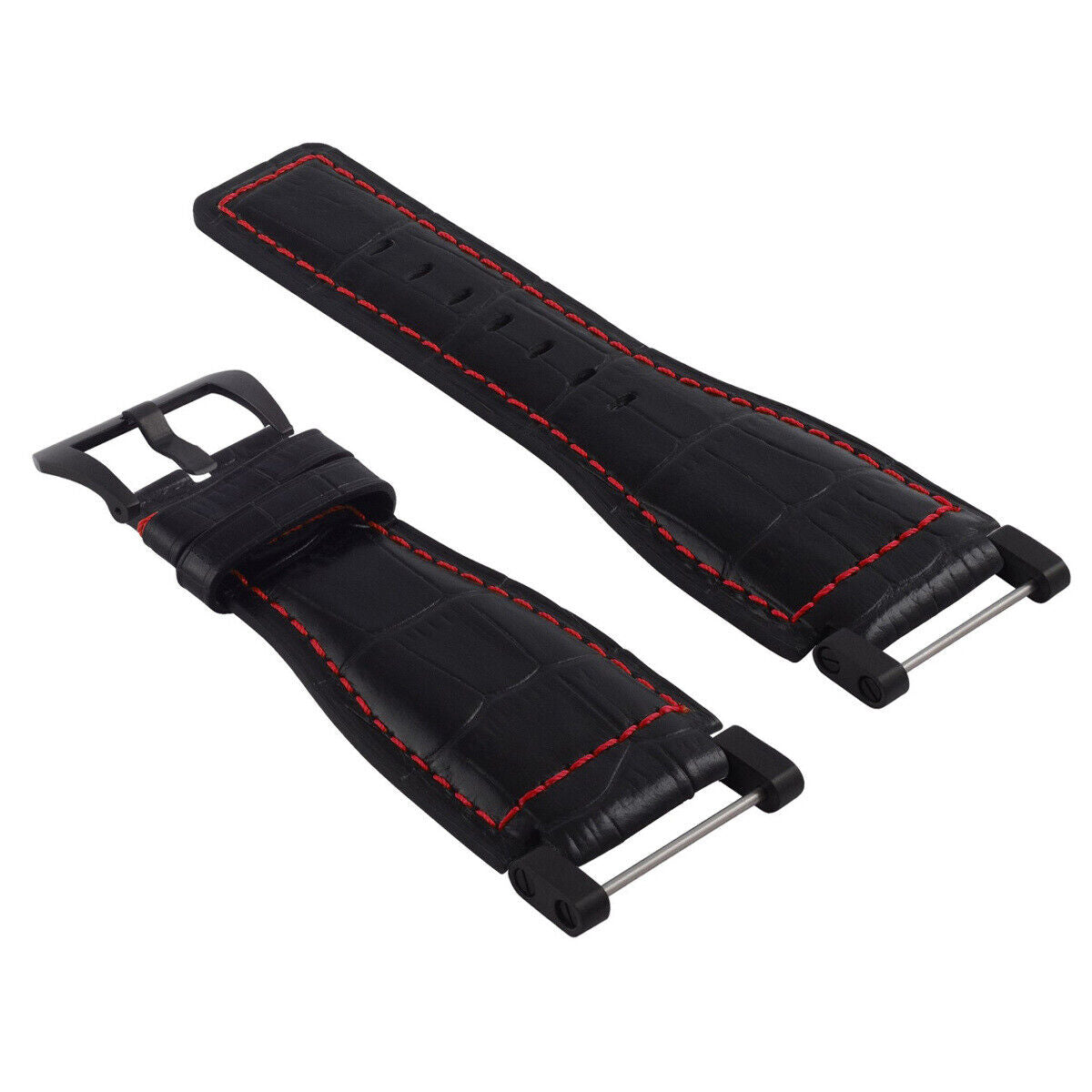 24MM SUUNTO CORE LEATHER WATCH BAND STRAP WITH ADAPTER BLACK PVD TOP QUALITY