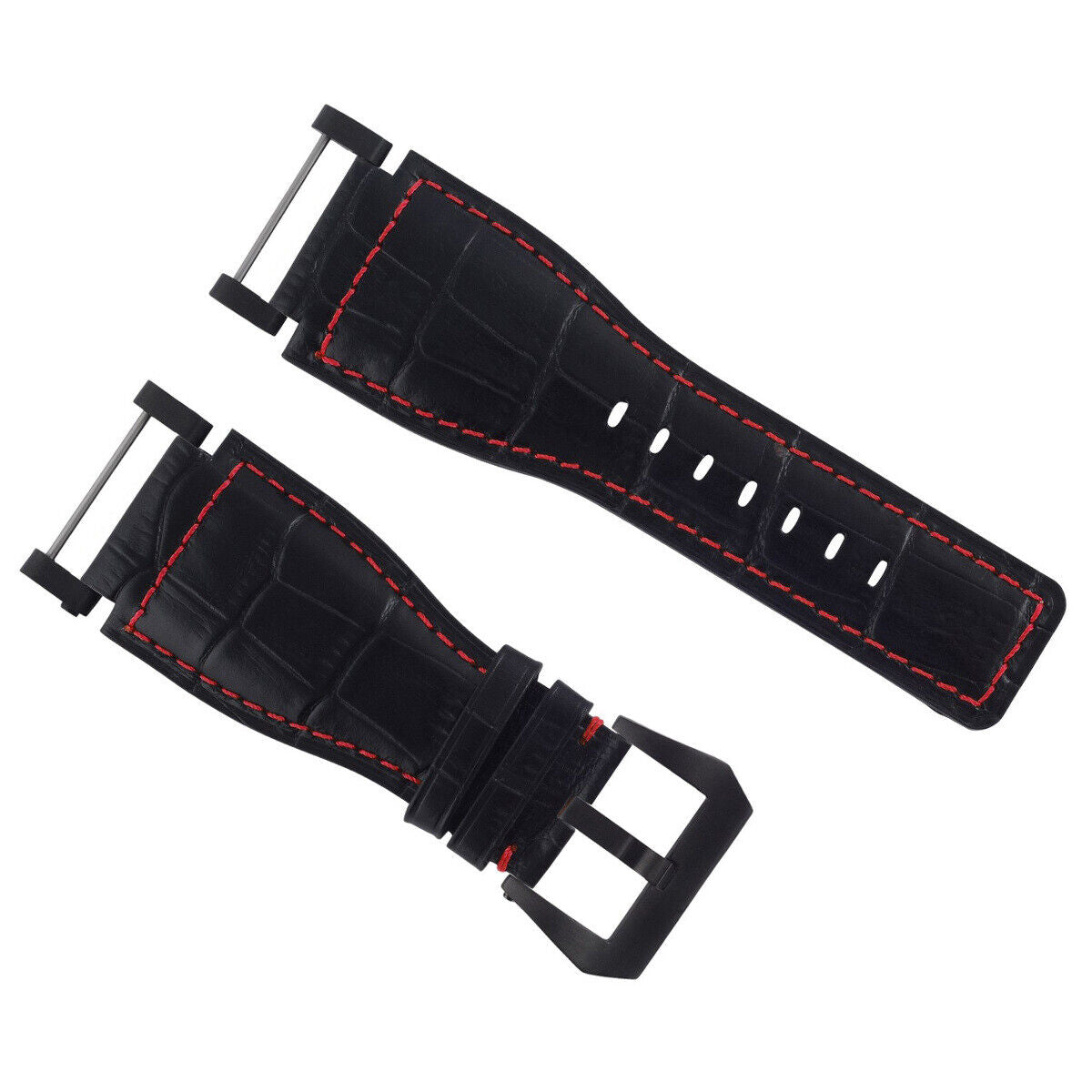 24MM SUUNTO CORE LEATHER WATCH BAND STRAP WITH ADAPTER BLACK PVD TOP QUALITY