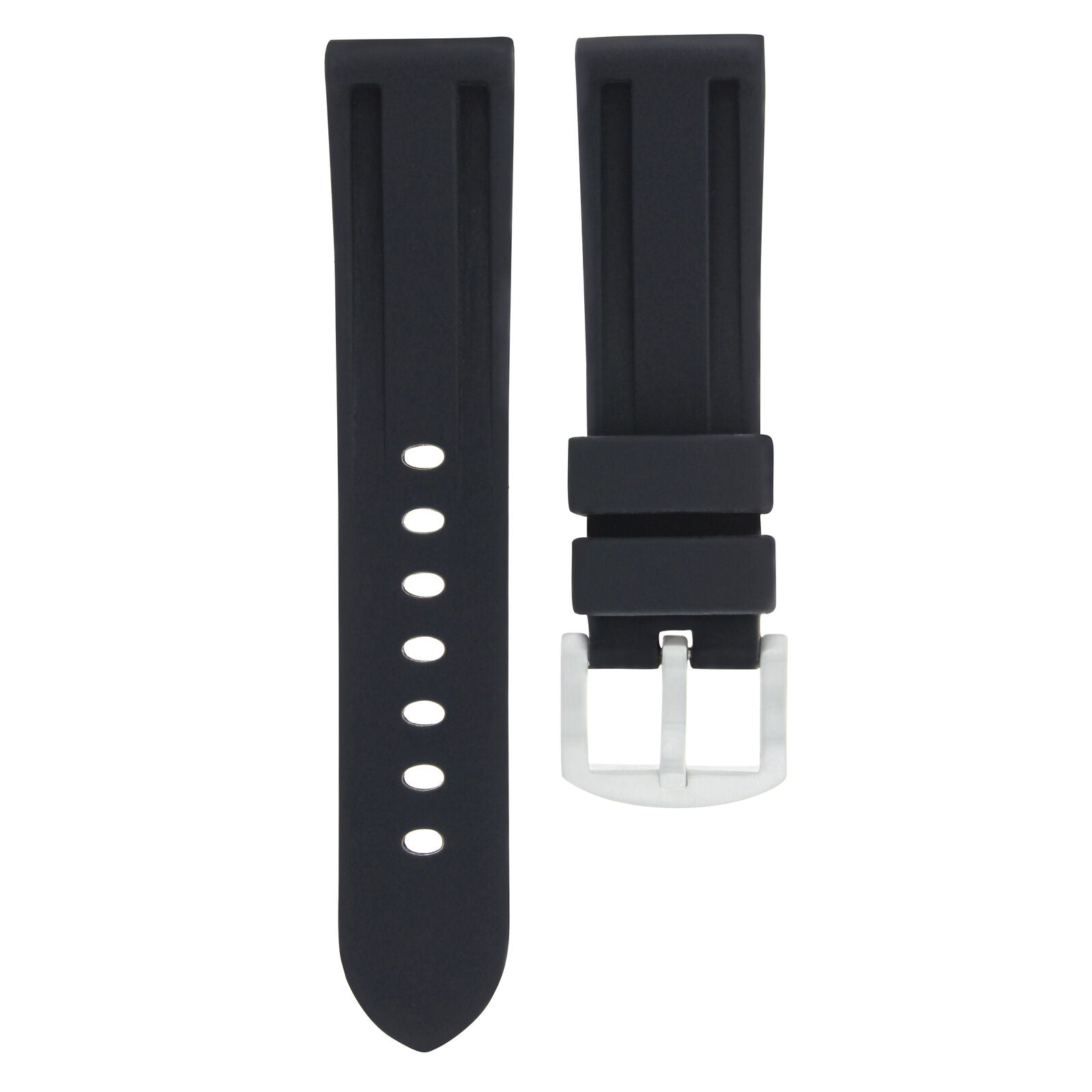 24MM WATCH BAND STRAP FOR CORUM TI BRIDGE ADMIRAL'S  SILICONE RUBBER DIVER BLACK