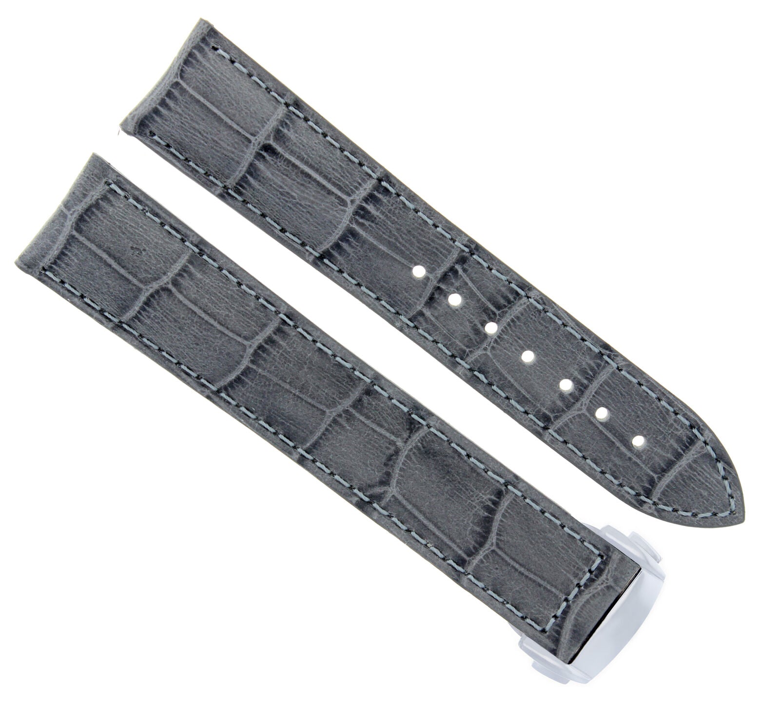 22MM LEATHER WATCH STRAP BAND FOR OMEGA SEAMASTER PLANET OCEAN GRAY