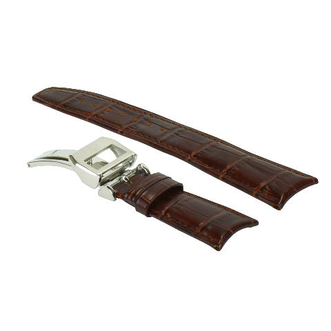 22MM LEATHER WATCH BAND STRAP CLASP FOR IWC BIG PILOT PORTUGUESE AVIATION BROWN