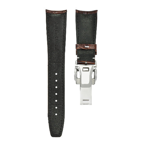 22MM LEATHER WATCH BAND STRAP CLASP FOR IWC BIG PILOT PORTUGUESE AVIATION BROWN