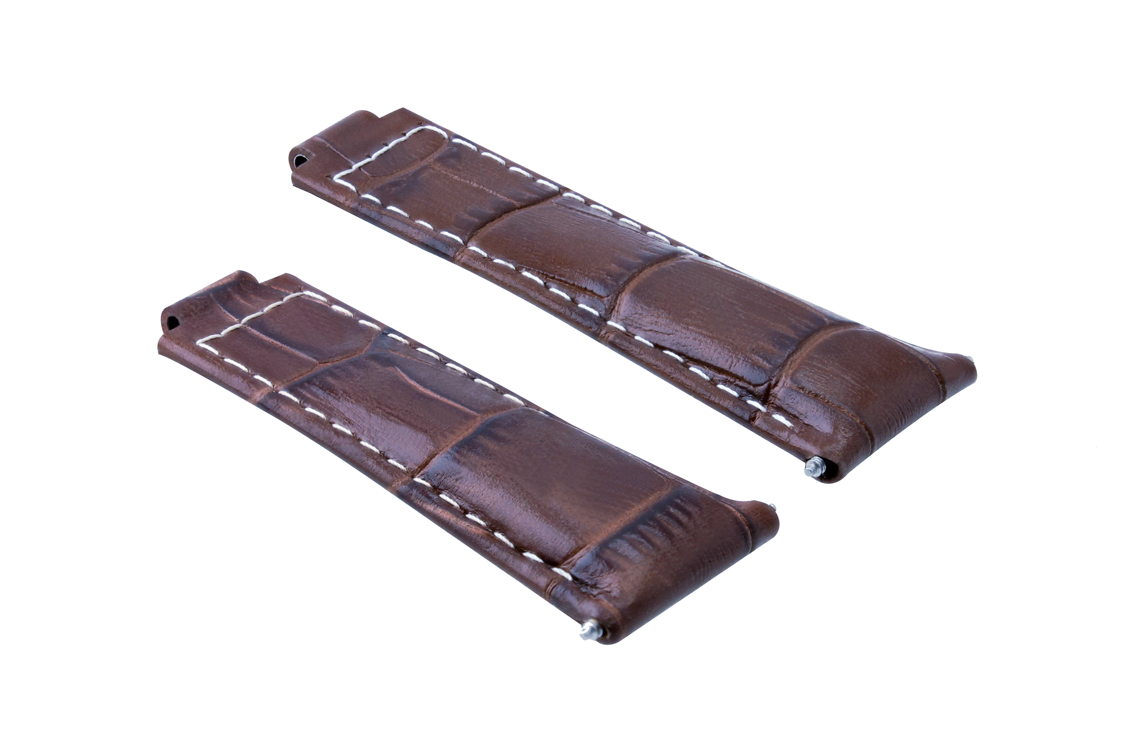 LEATHER WATCHBAND STRAP FOR ROLEX DAYTONA 16518 16519 116520 116523 MED BROWN WS