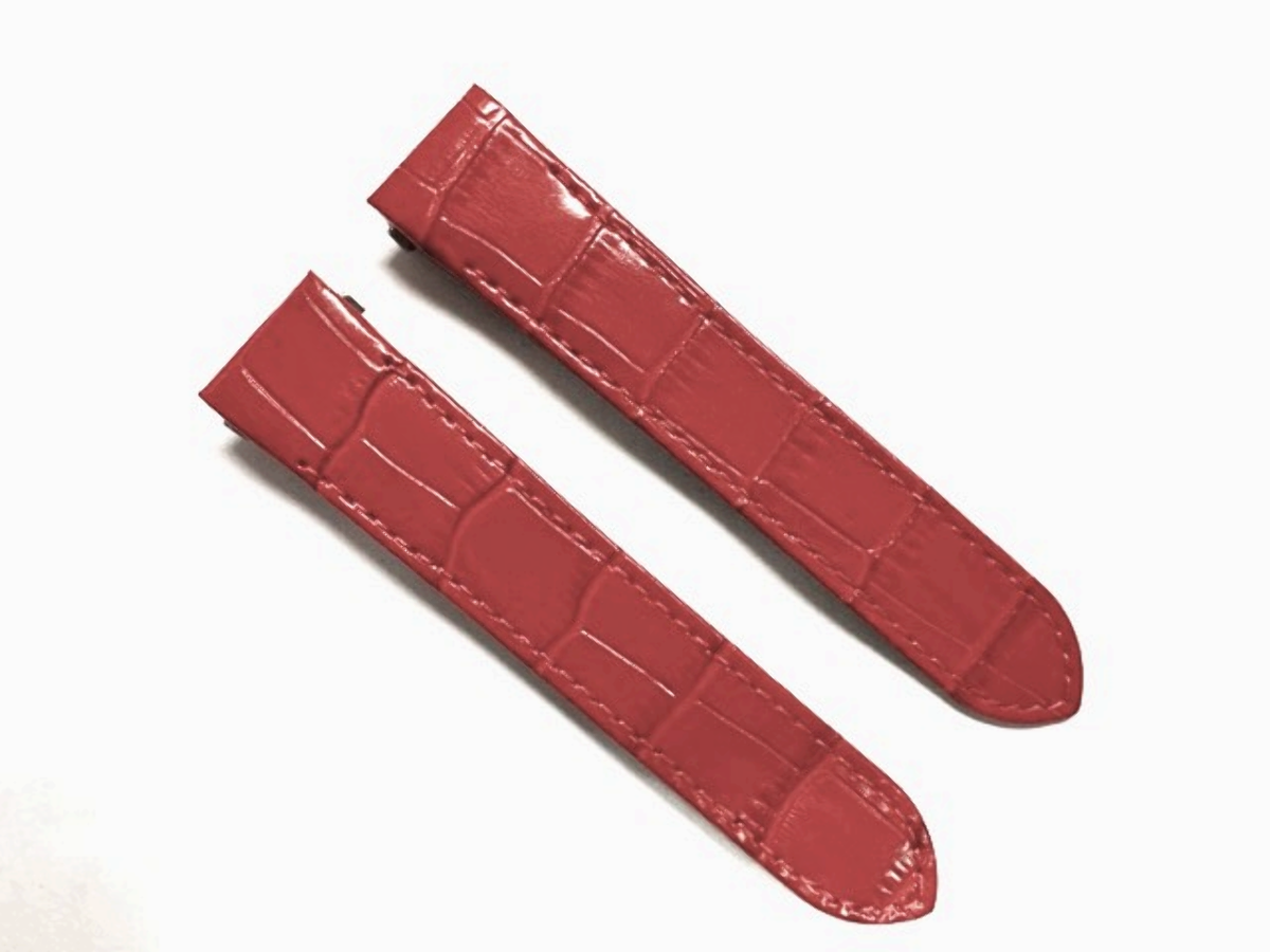 19MM LEATHER WATCH STRAP BAND FOR CARTIER ROADSTER 2510 2524 3312 RELEASE RED