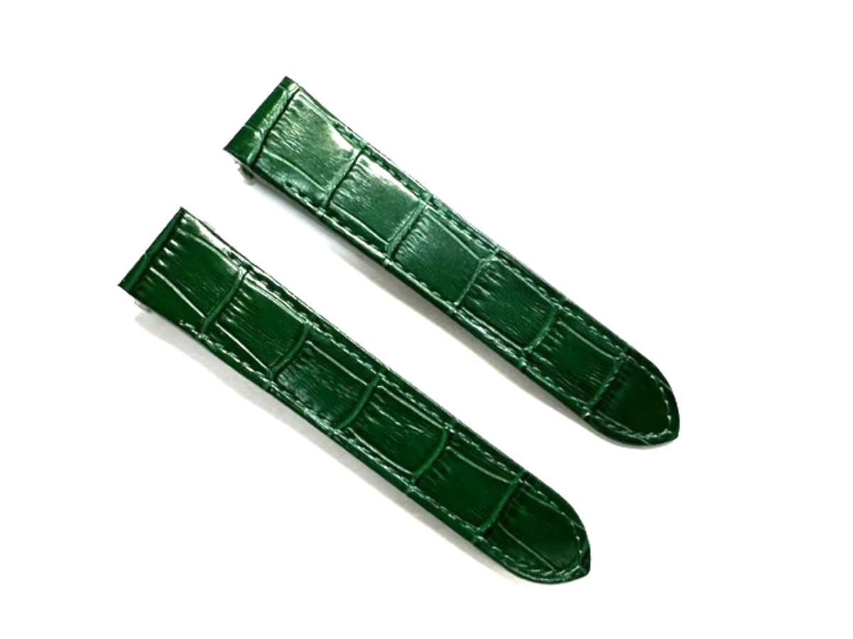 19MM LEATHER WATCH STRAP BAND FOR CARTIER ROADSTER 2510 2524 3312 RELEASE GREEN