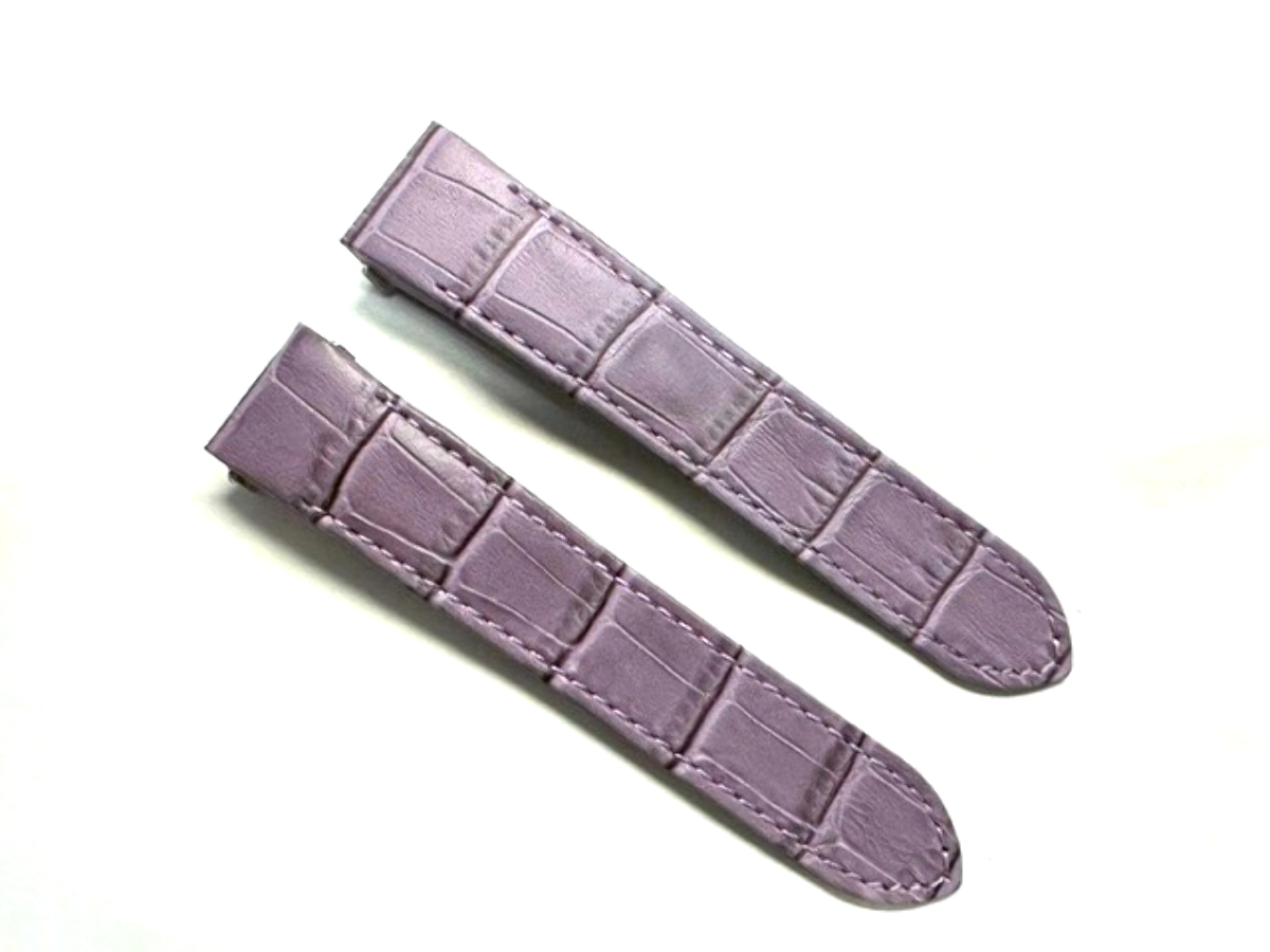 19MM LEATHER WATCH STRAP BAND FOR CARTIER ROADSTER 2510 2524 3312 RELEASE PURPLE