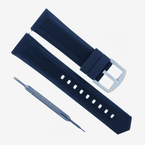 21MM RUBBER BAND STRAP FOR TAG HEUER AQUARACER CALIBRE 5 SPRING BAR REMOVER BLUE