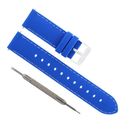 20MM RUBBER WATCH STRAP BAND FOR IWC PILOT PORTUGUESE SPRING BAR REMOVER BLUE WS