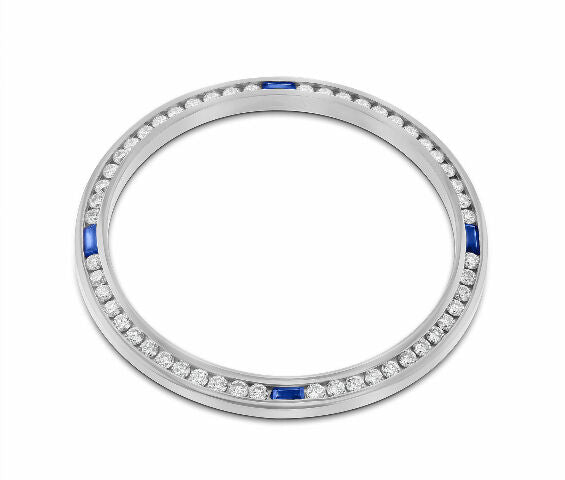 SAPPHIRE & DIAMOND BEZEL FOR ROLEX 36MM DATEJUST, PRESIDENT 1.30CT CHANNEL SET