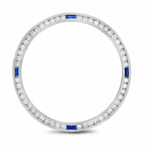 SAPPHIRE & DIAMOND BEZEL FOR ROLEX 36MM DATEJUST, PRESIDENT 1.30CT CHANNEL SET