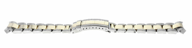 18K/SS OYSTER WATCH BAND STRAP FOR ROLEX SUBMARINER GOLD BUCKLE WITH SOLID ENDS